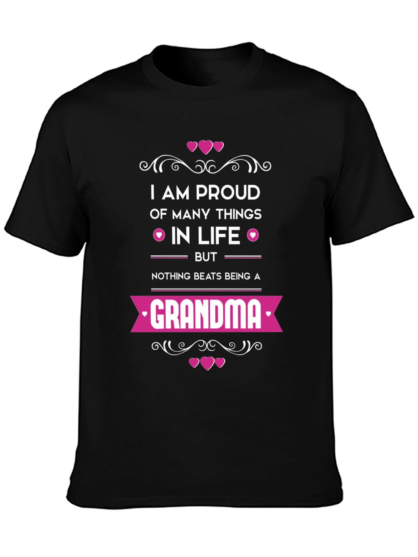 Proud Grandma T-Shirt - Black Graphic Tee