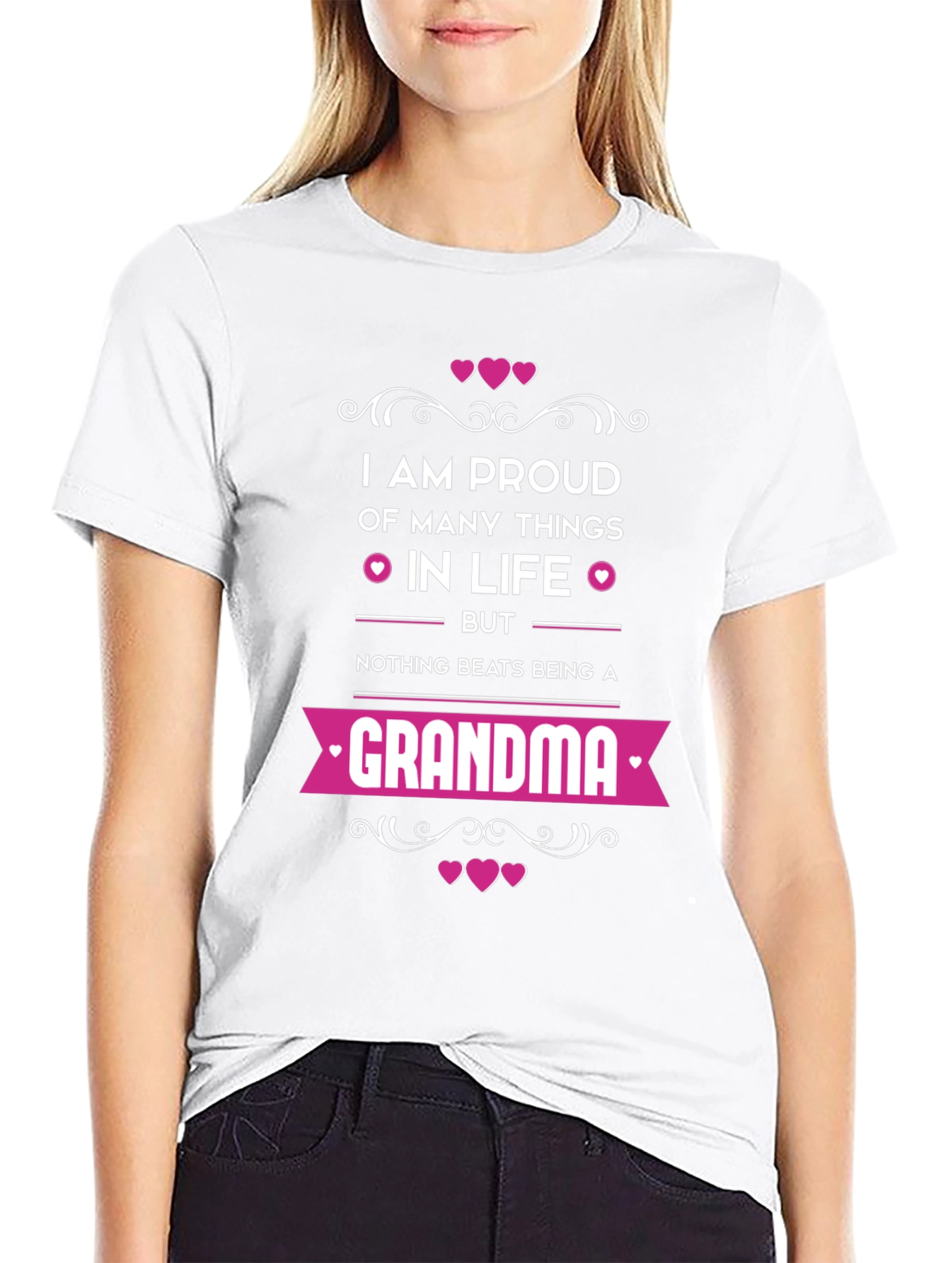 Proud Grandma T-Shirt - Black Graphic Tee
