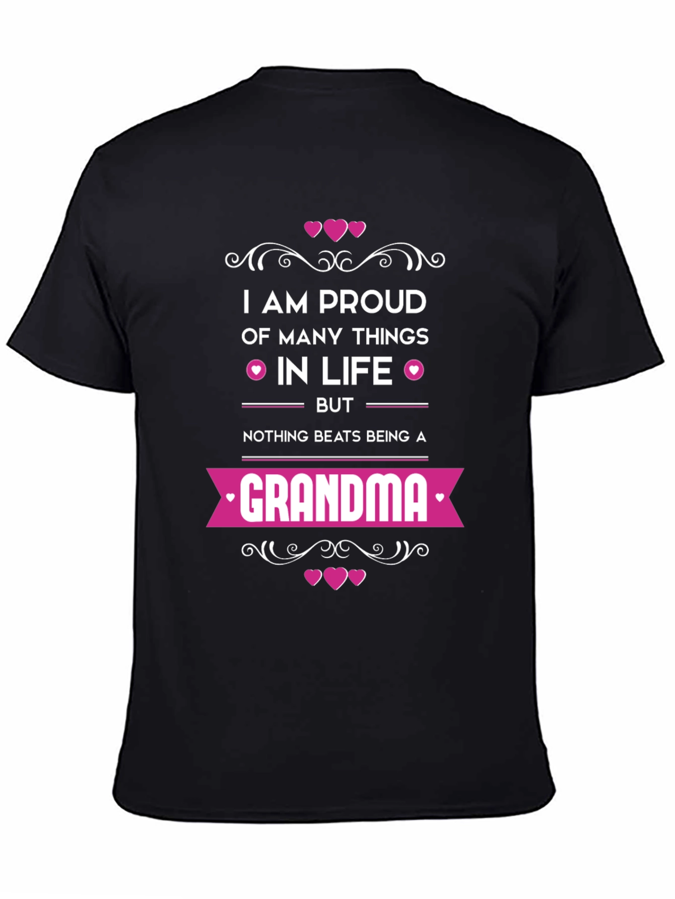 Proud Grandma T-Shirt - Black Graphic Tee