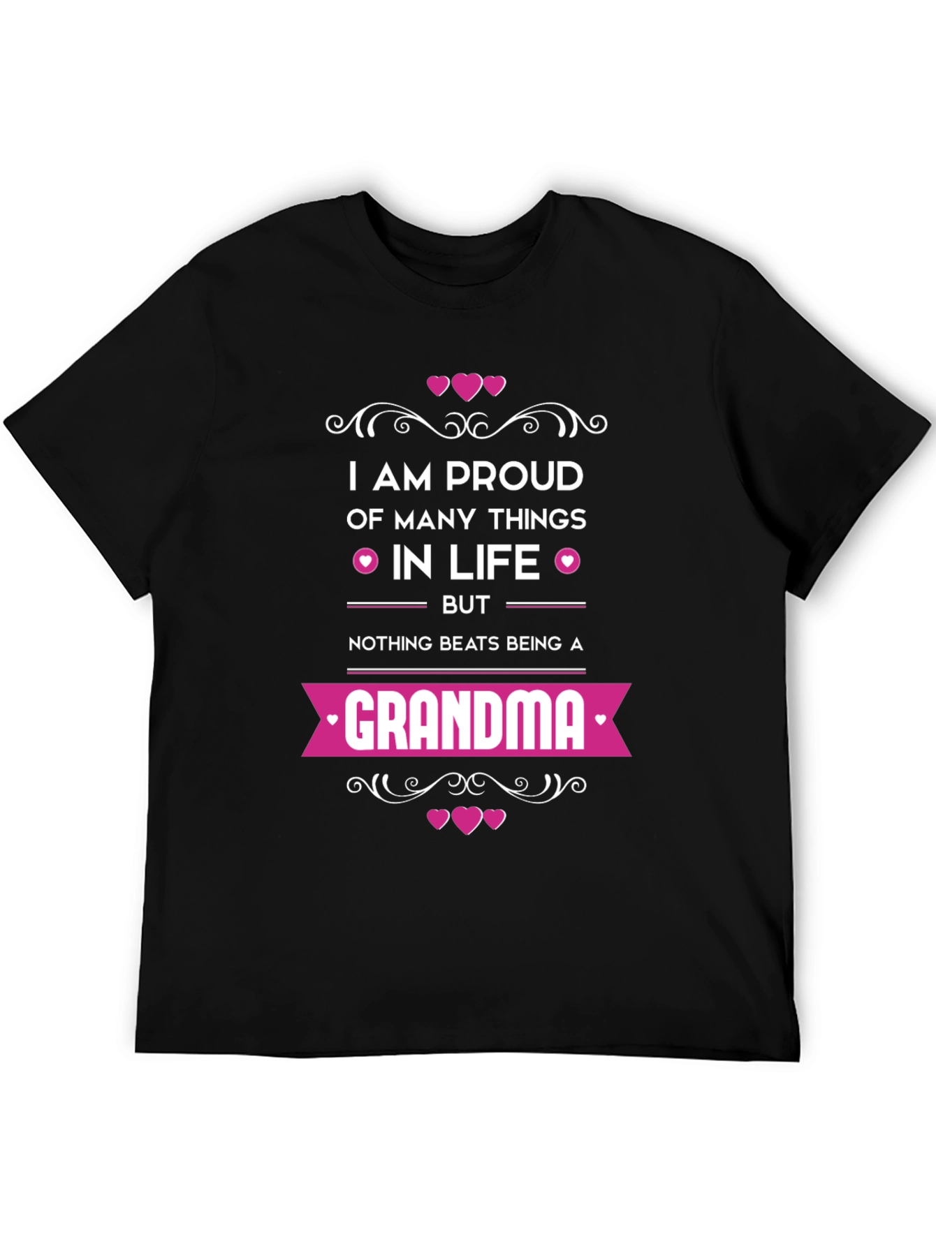 Proud Grandma T-Shirt - Black Graphic Tee