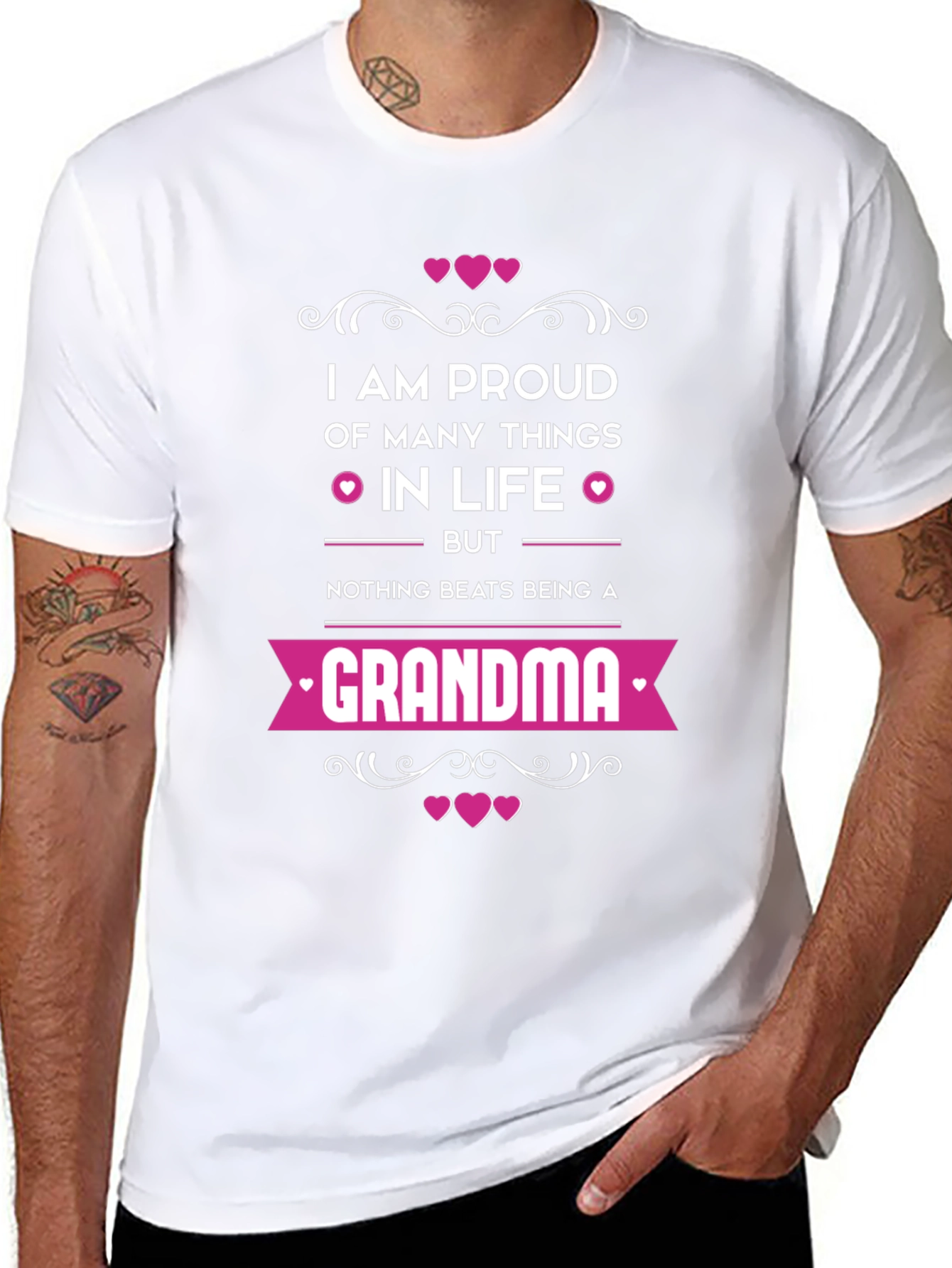 Proud Grandma T-Shirt - Black Graphic Tee