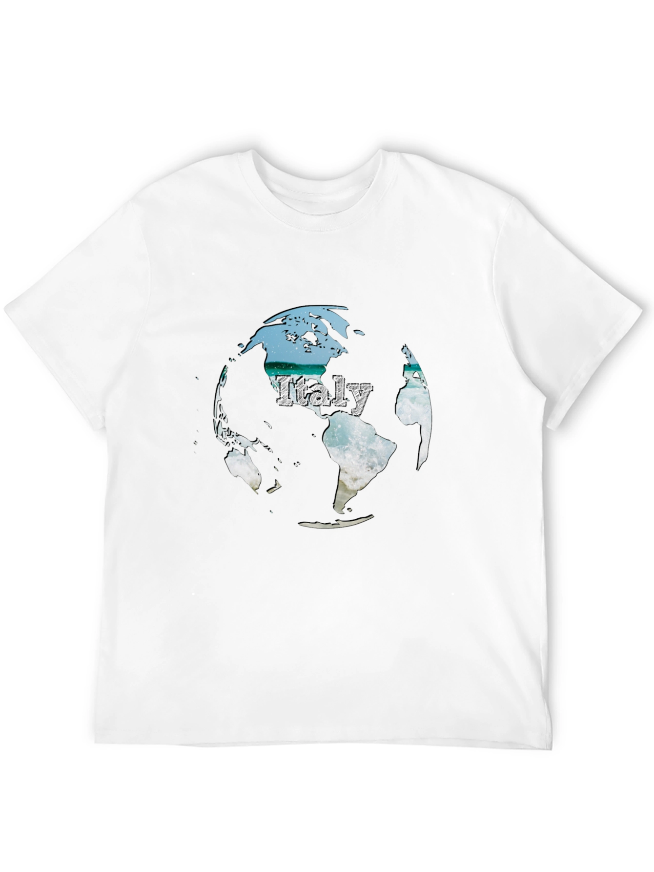 Italy Globe Graphic T-Shirt - Black