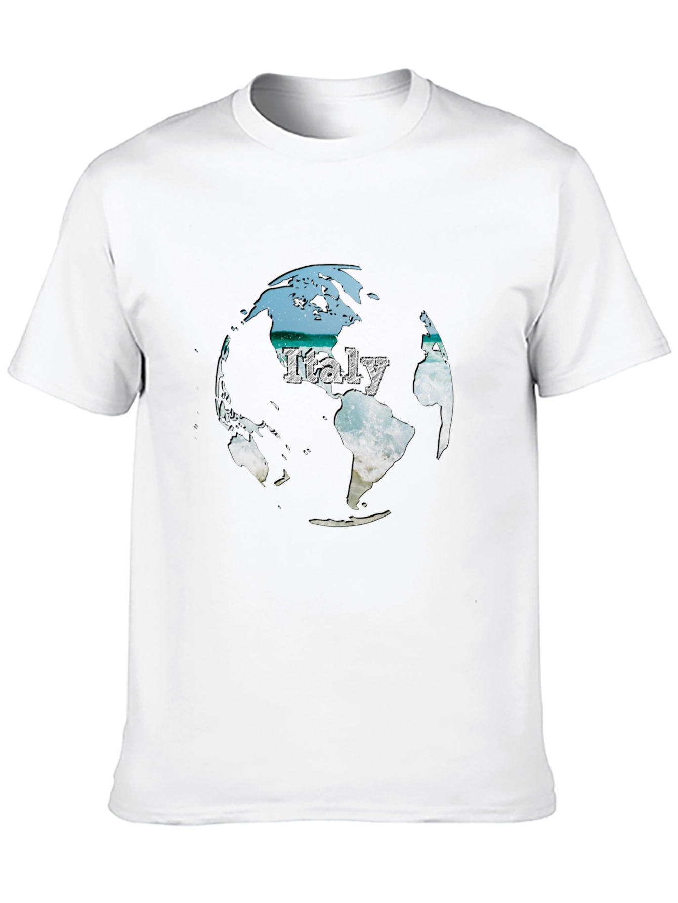 Italy Globe Graphic T-Shirt - Black