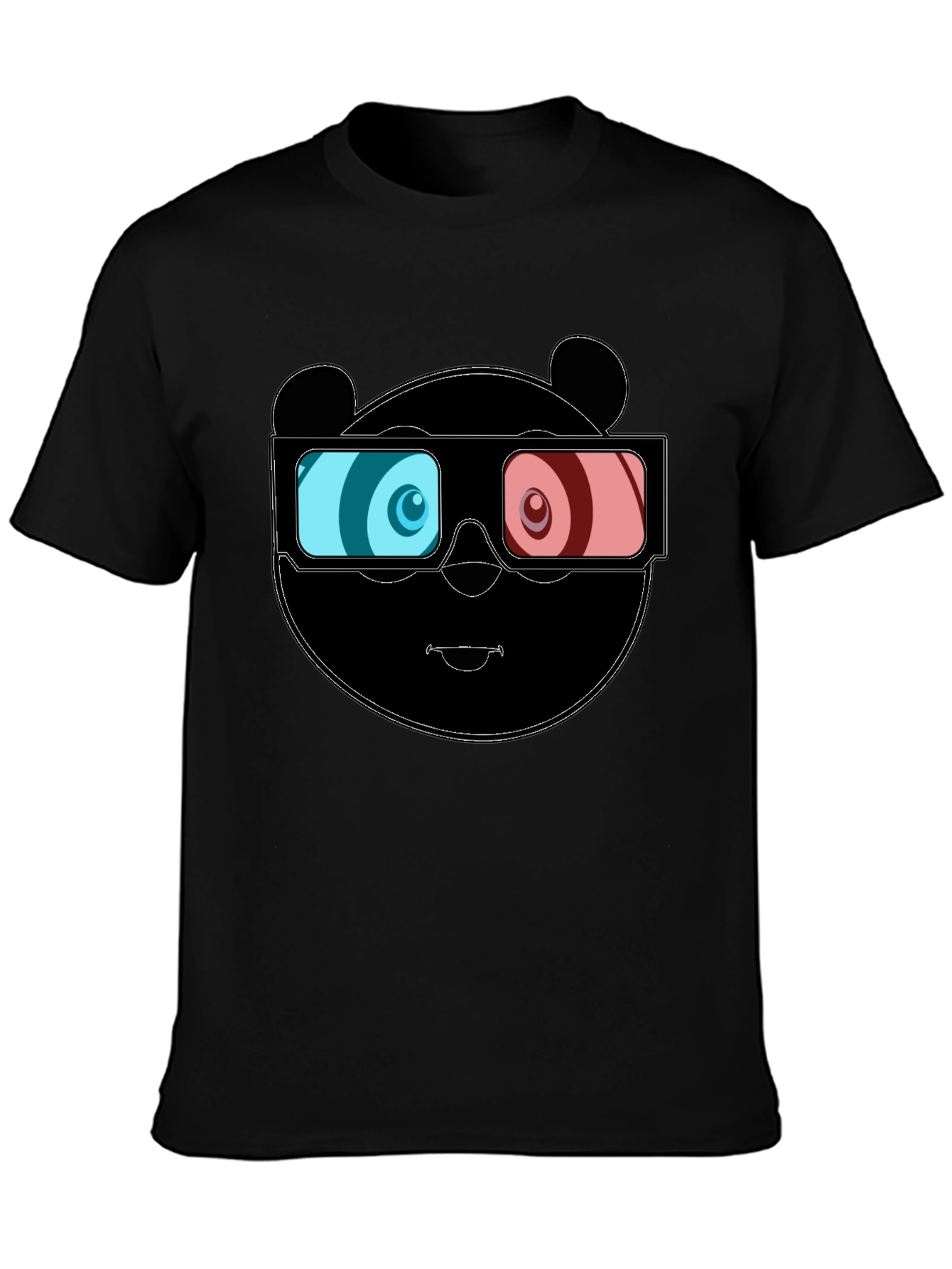3D Panda Graphic Tee - Cool Black T-Shirt