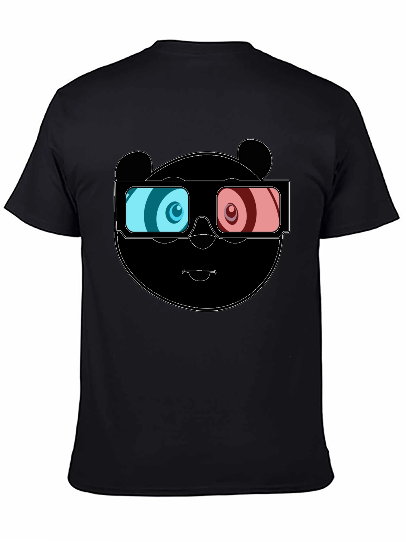 3D Panda Graphic Tee - Cool Black T-Shirt