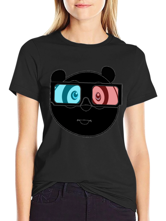 3D Panda Graphic Tee - Cool Black T-Shirt