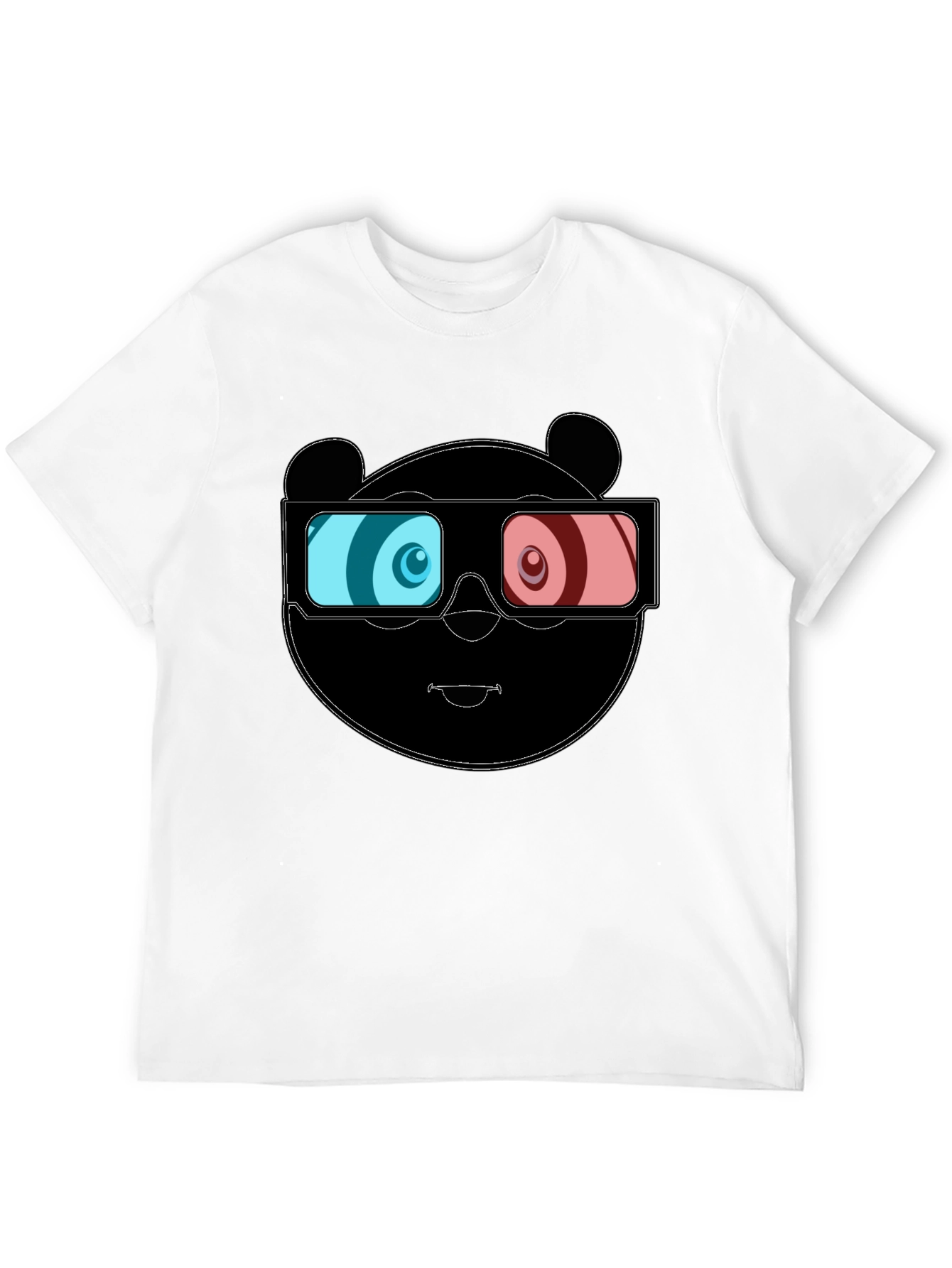 3D Panda Graphic Tee - Cool Black T-Shirt