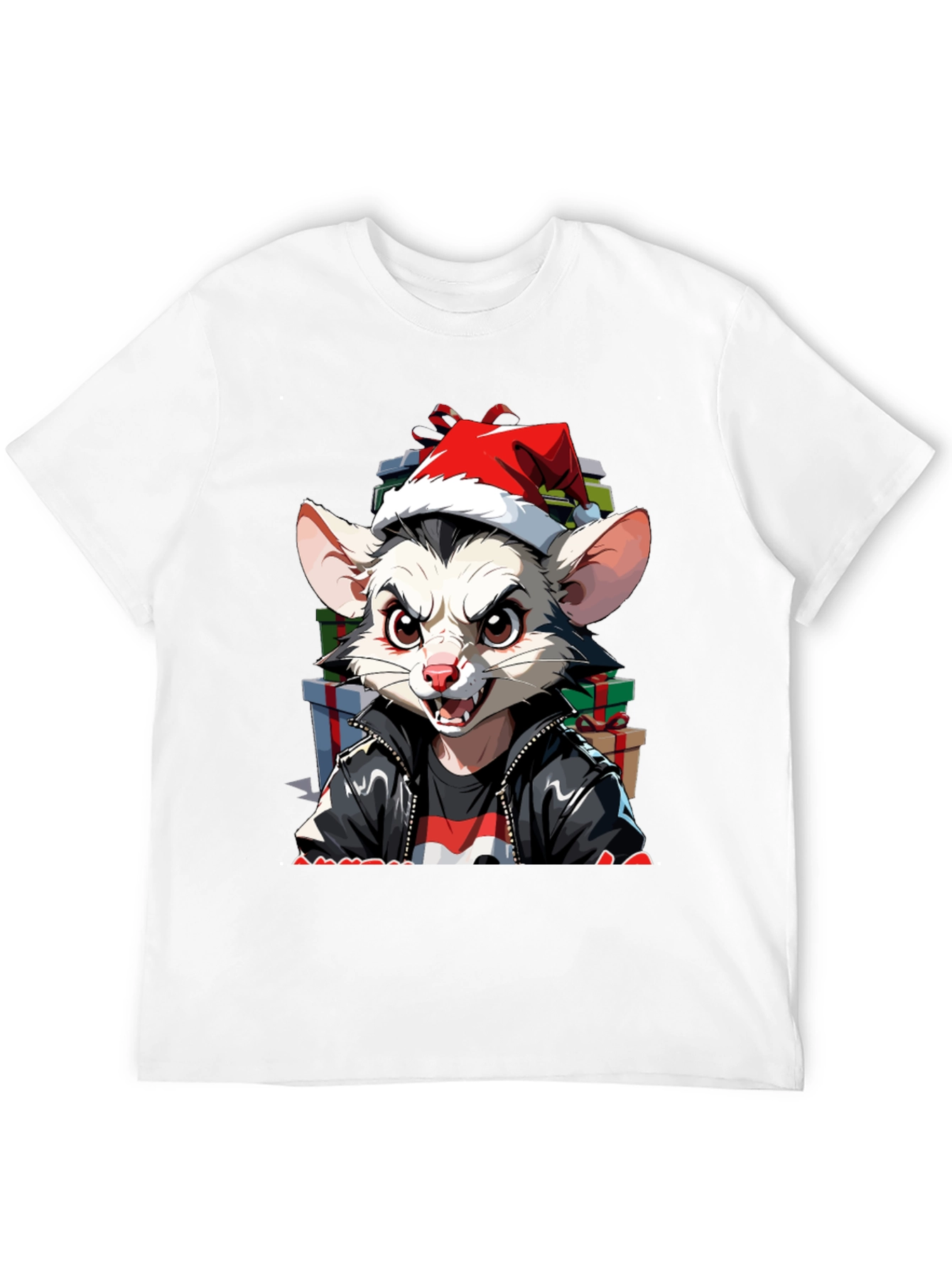 Festive Opossum Tee - Holiday Style