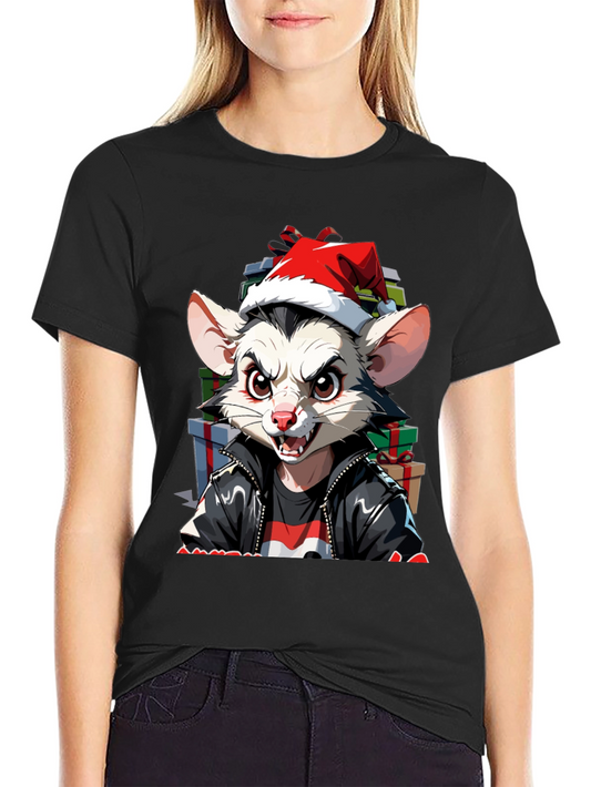 Festive Opossum Tee - Holiday Style