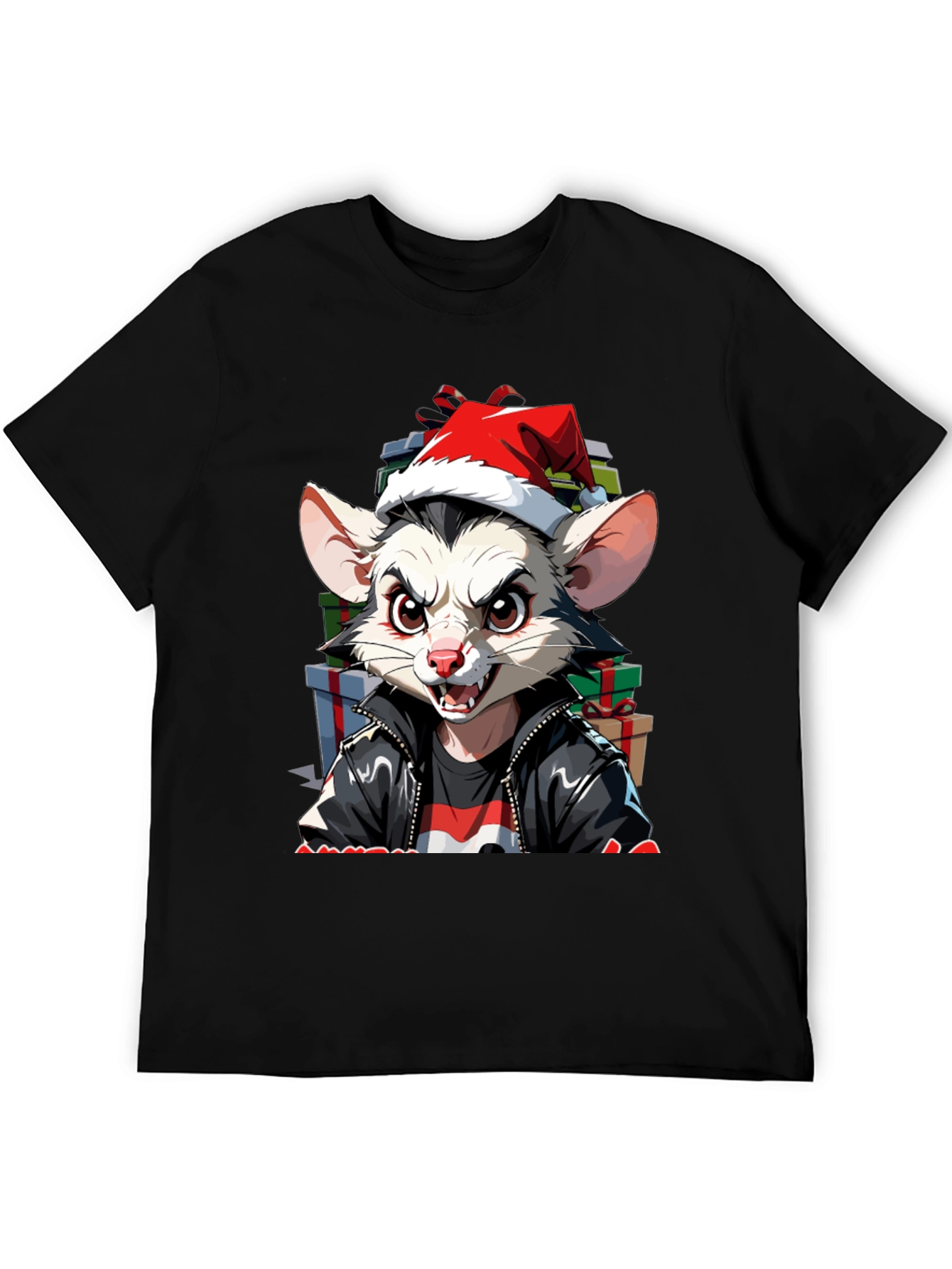 Festive Opossum Tee - Holiday Style