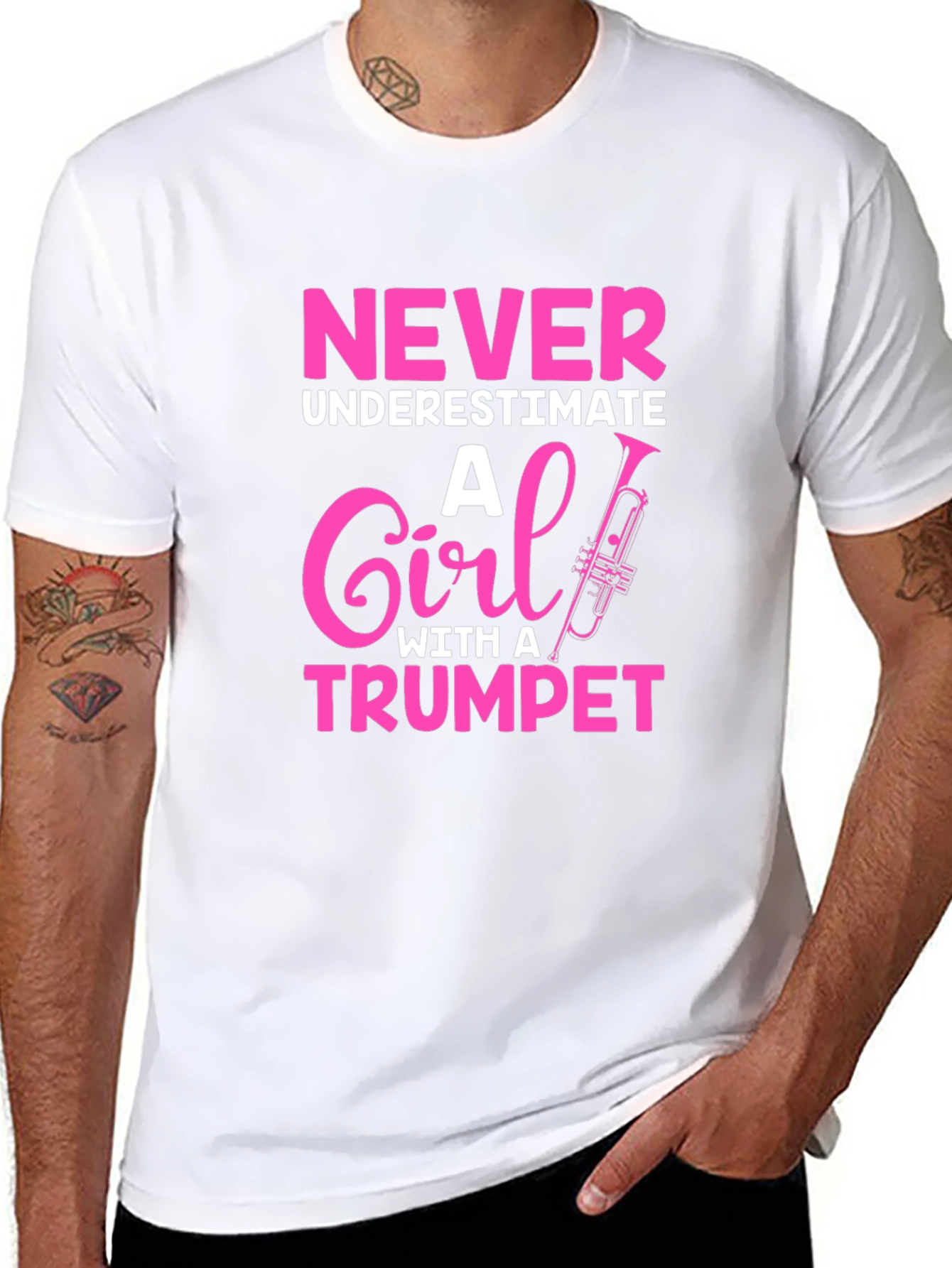 Never Underestimate Trumpet Girl T-Shirt