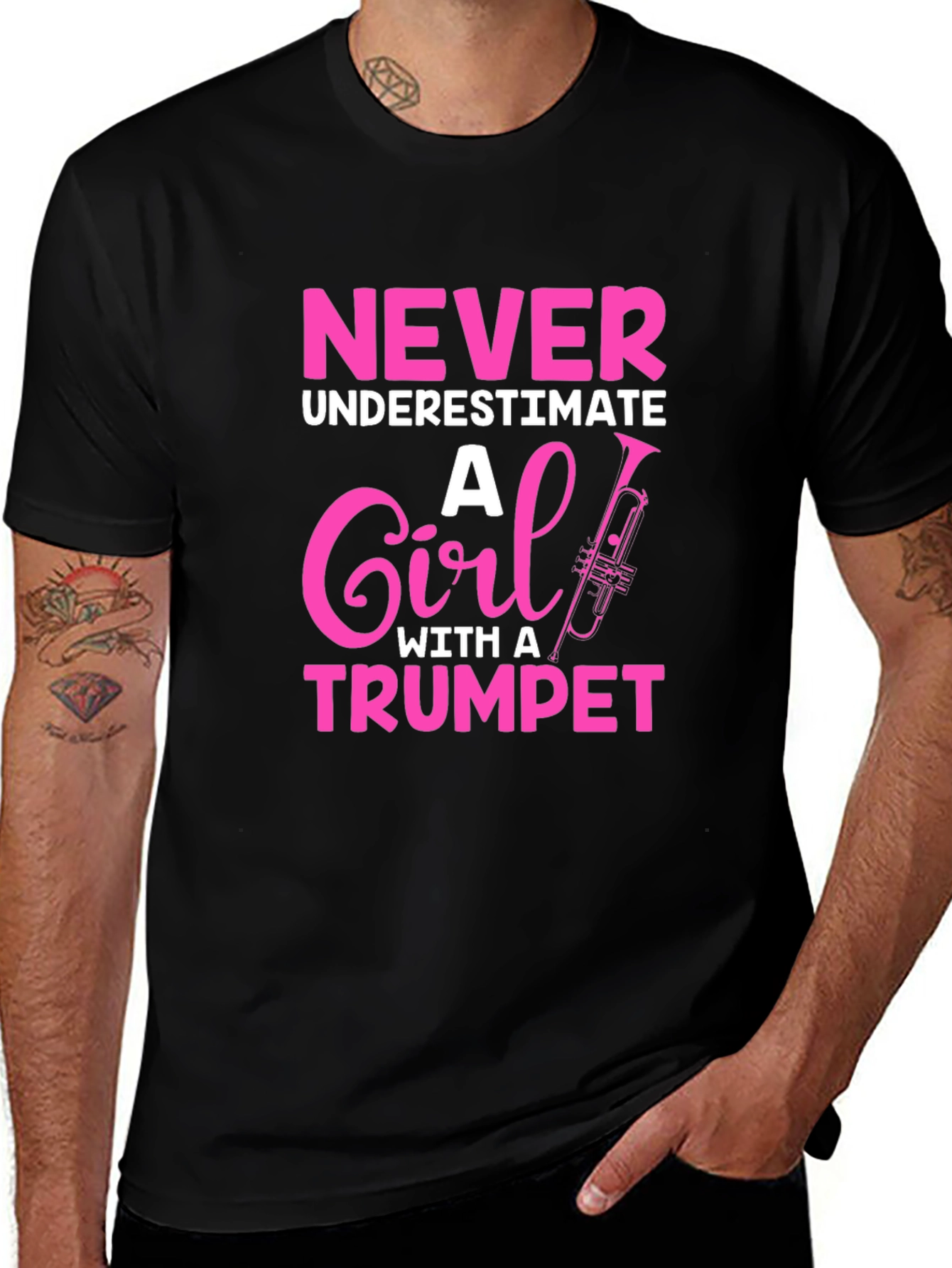 Never Underestimate Trumpet Girl T-Shirt