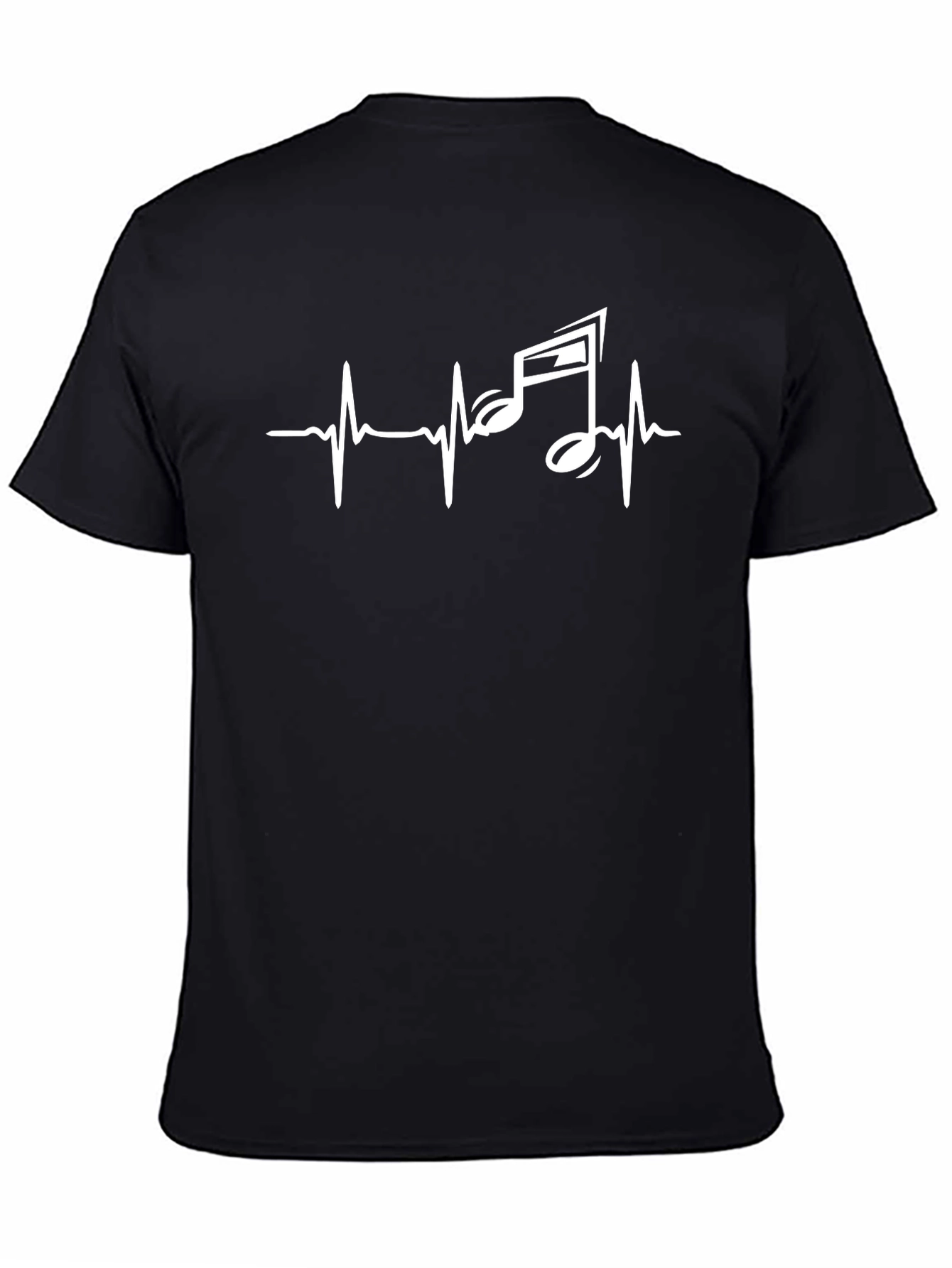 Music Heartbeat Graphic Tee - Black