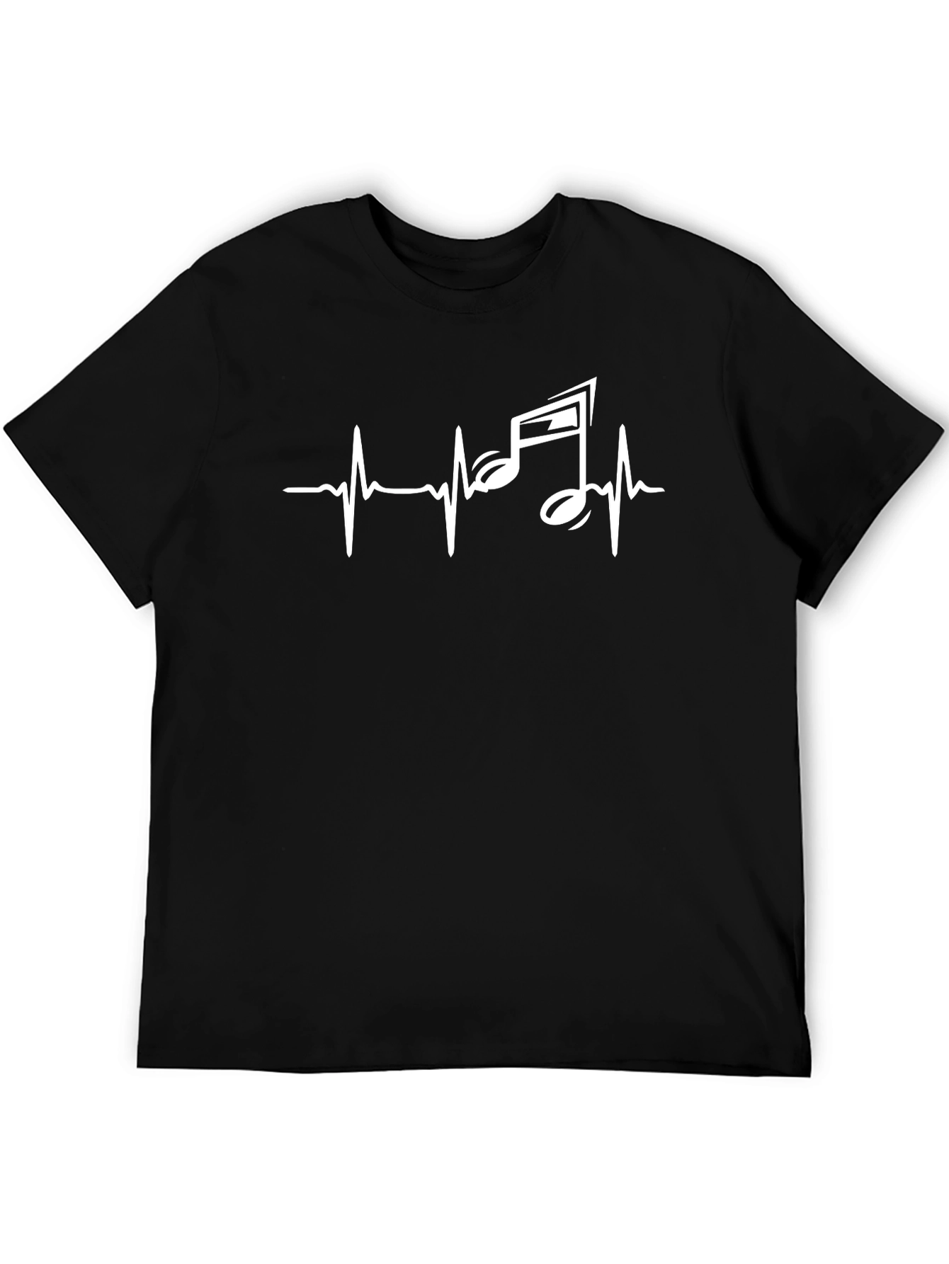 Music Heartbeat Graphic Tee - Black