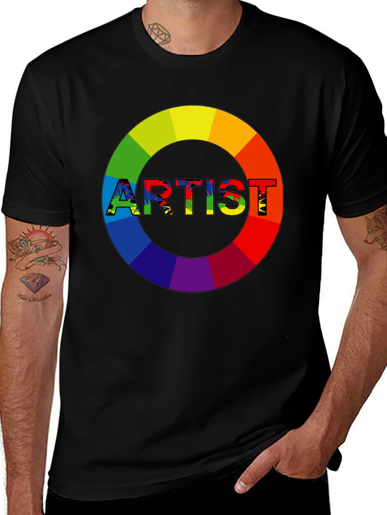 Rainbow Artist Graphic Tee - Creative Expression