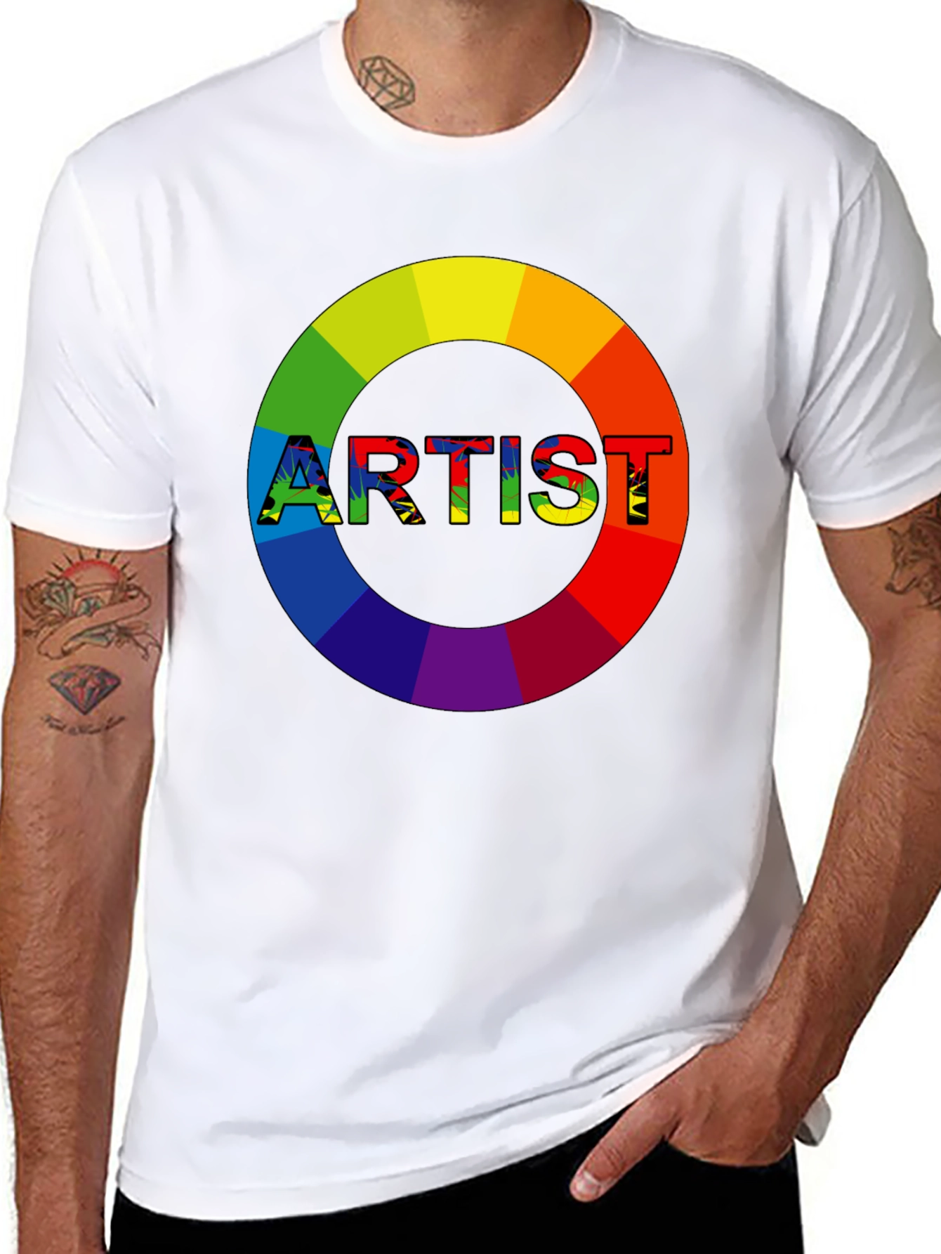 Rainbow Artist Graphic Tee - Creative Expression