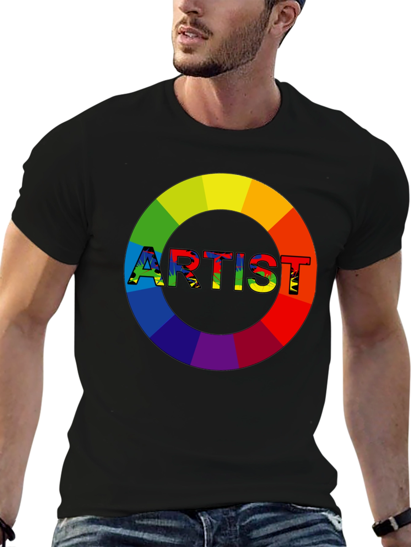 Rainbow Artist Graphic Tee - Creative Expression