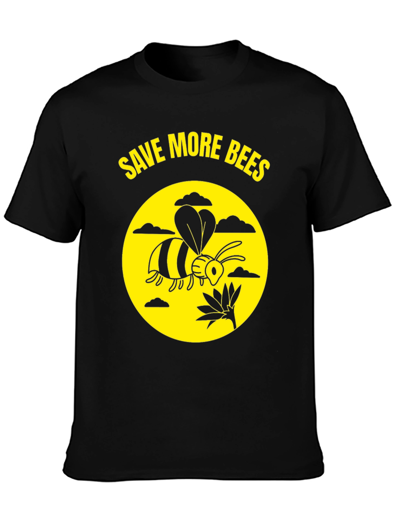 Save More Bees Graphic T-Shirt - Black