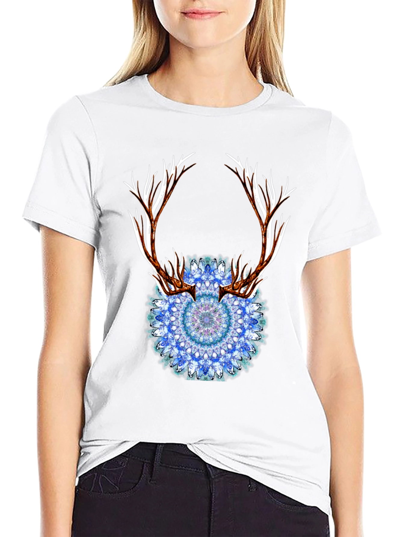 Antler Mandala Black T-Shirt