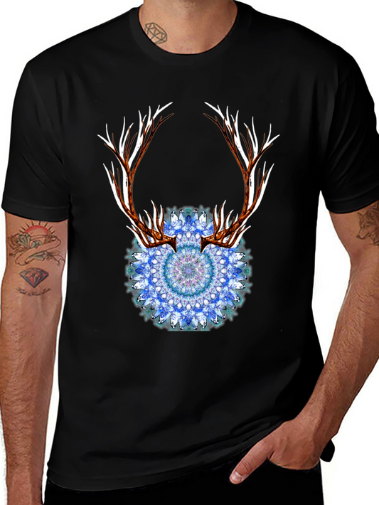 Antler Mandala Black T-Shirt