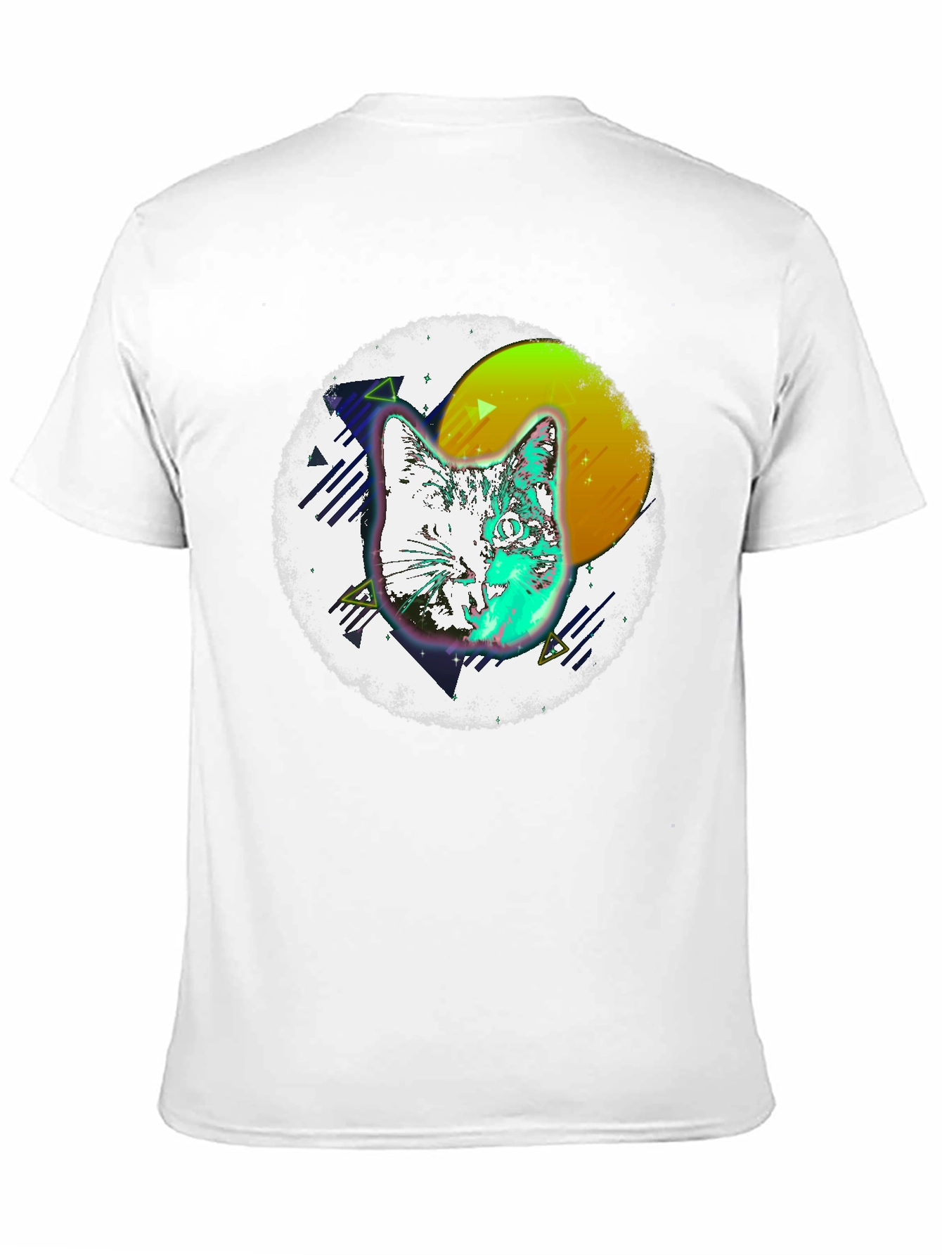 Retro Cat Graphic Tee - Mens Black T-Shirt