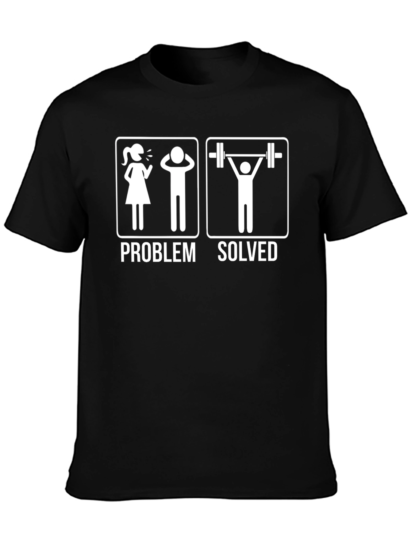Problem Solved Weightlifting T-Shirt - Funny Gym Tee