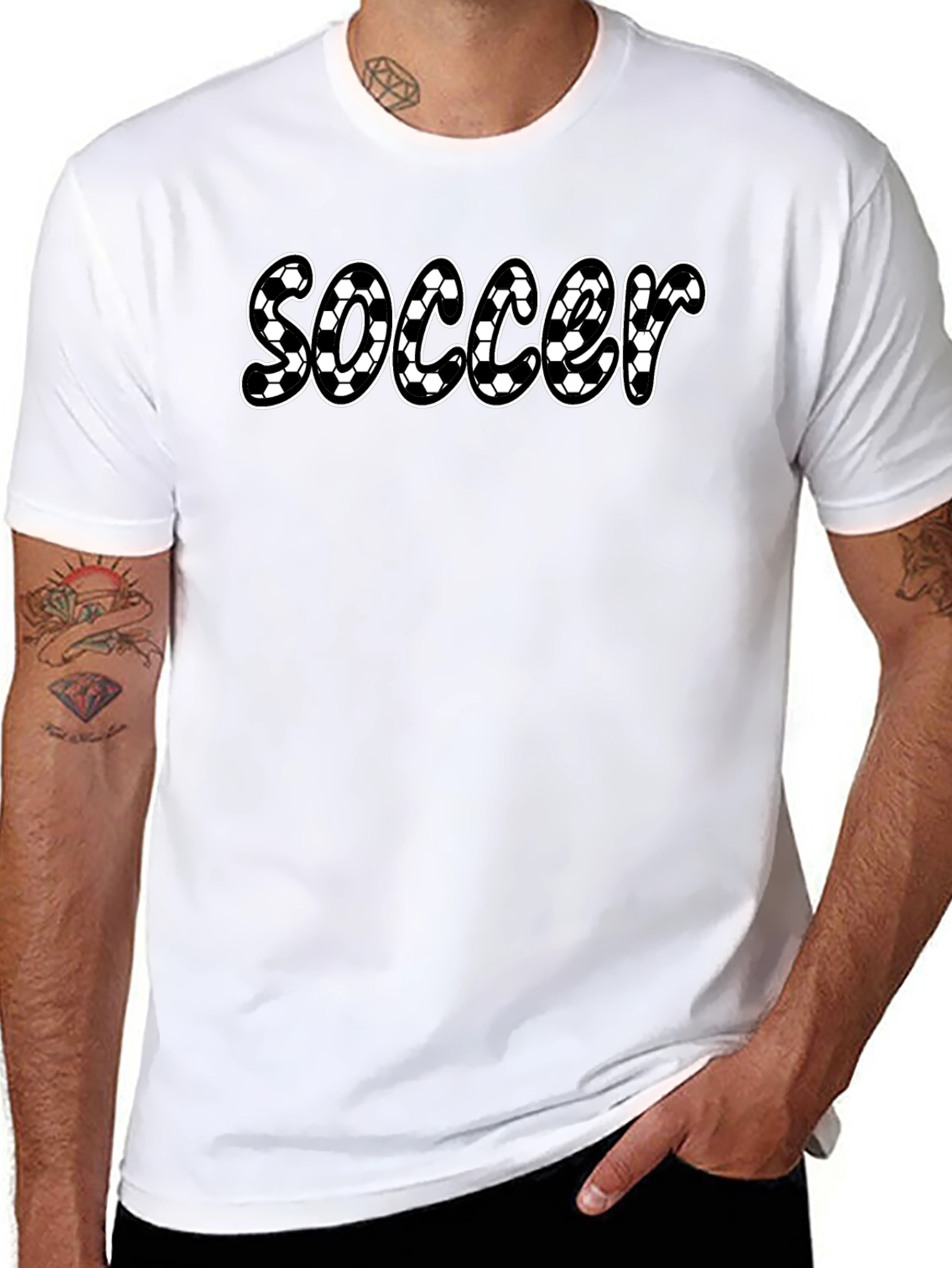 Soccer Ball Pattern T-Shirt - Sporty and Stylish!