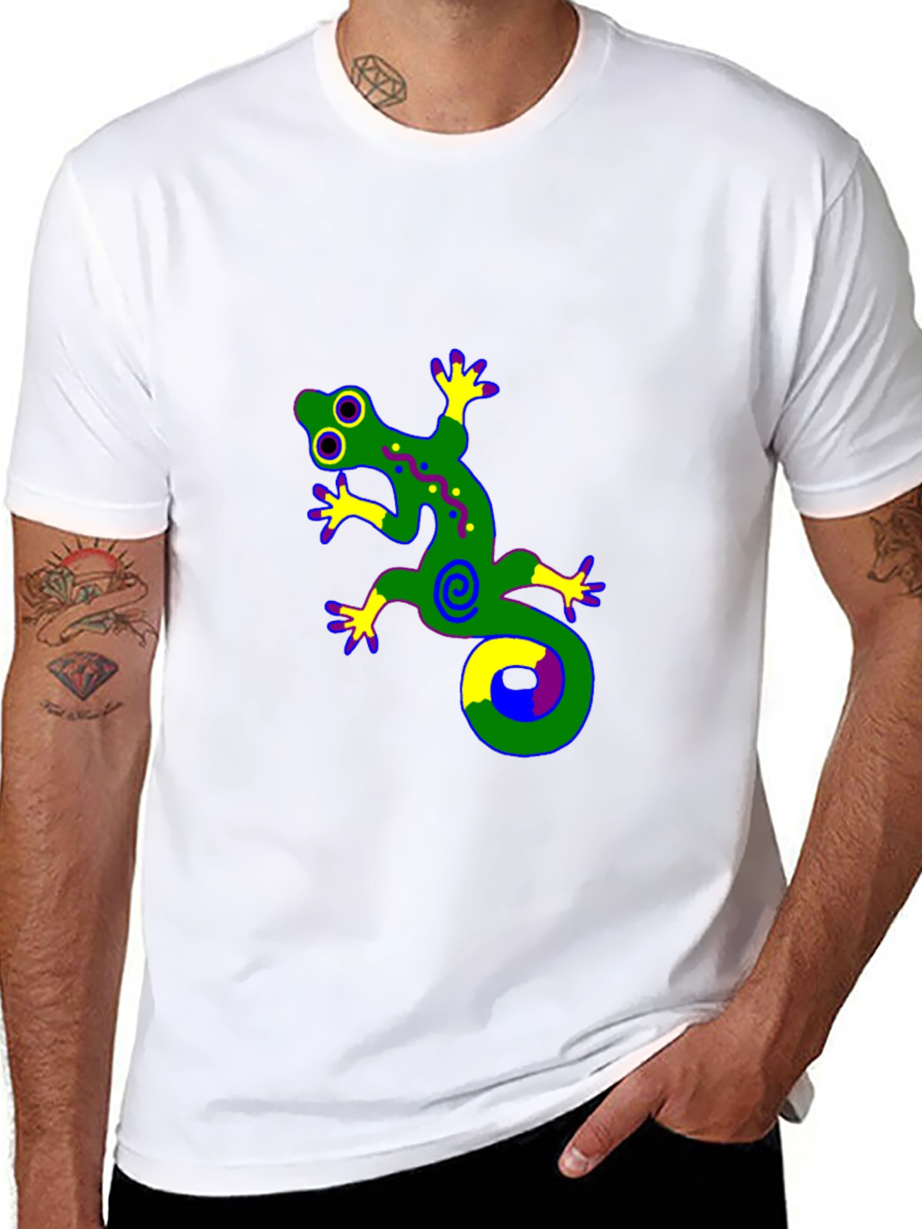 Funky Gecko Graphic Tee - Black