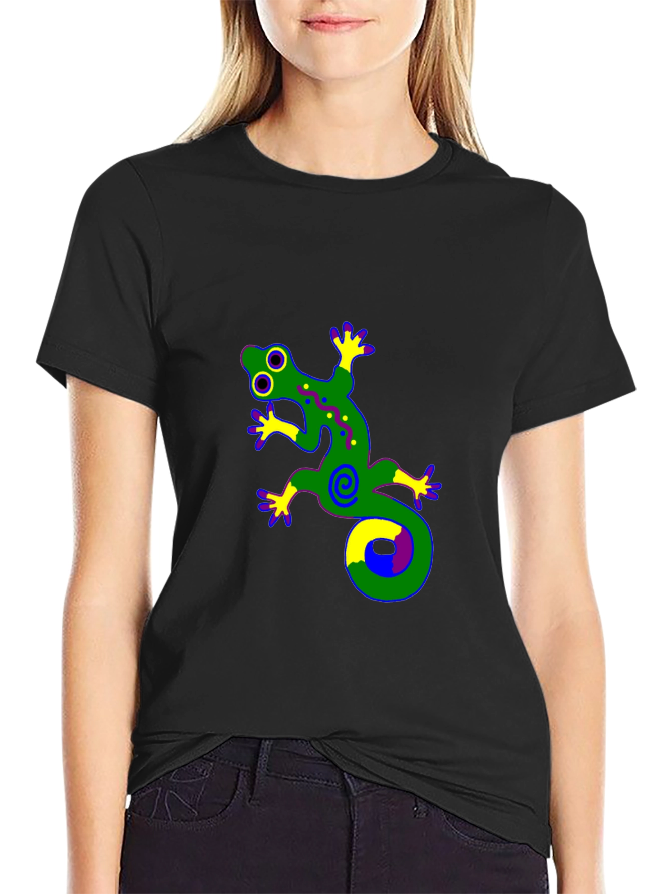 Funky Gecko Graphic Tee - Black