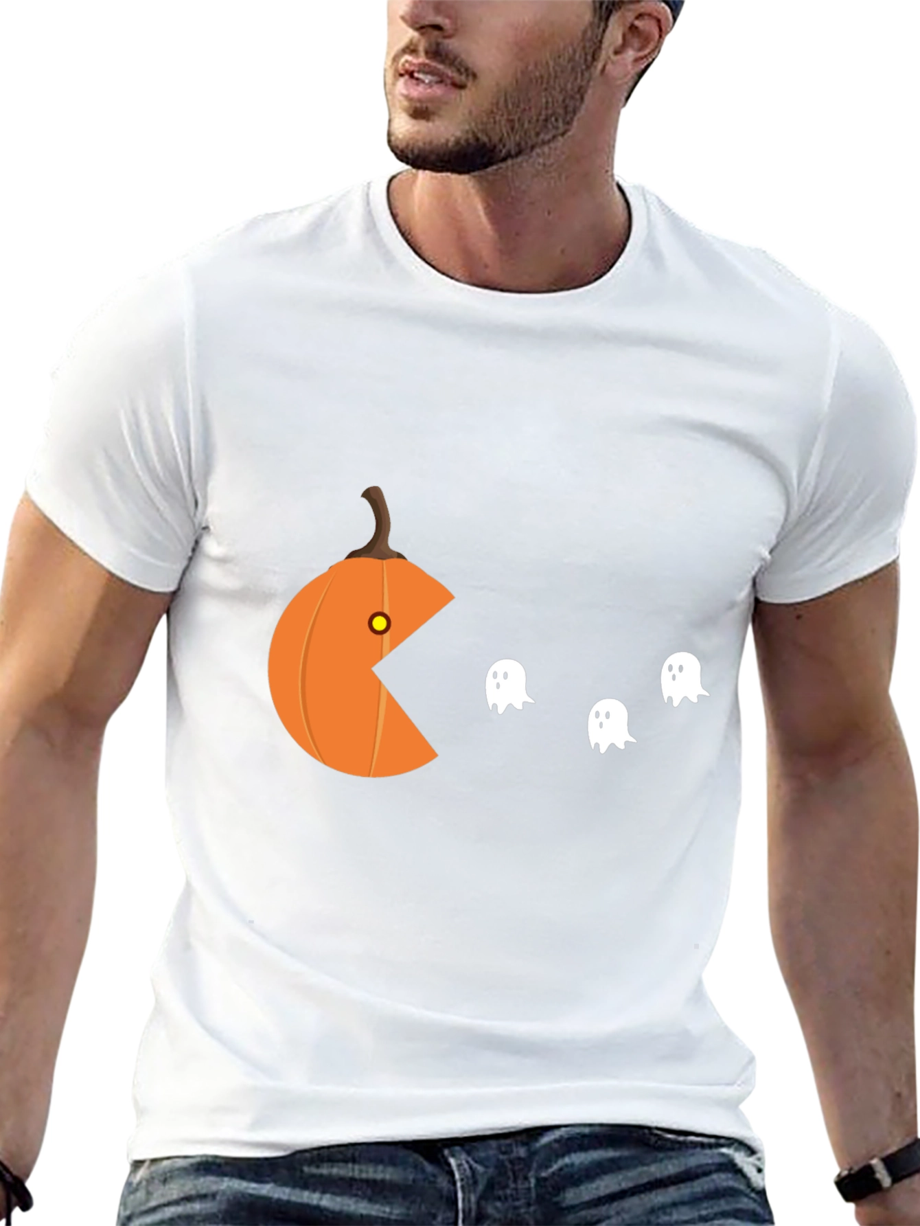 Halloween Pumpkin Pac T-Shirt - Ghost Muncher Tee