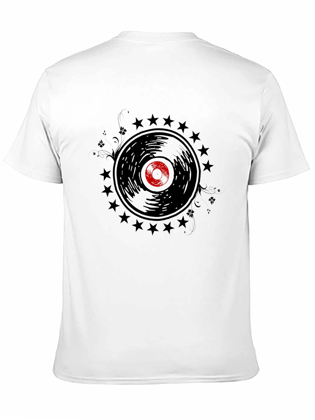 Retro Vinyl Record Starburst Graphic T-Shirt