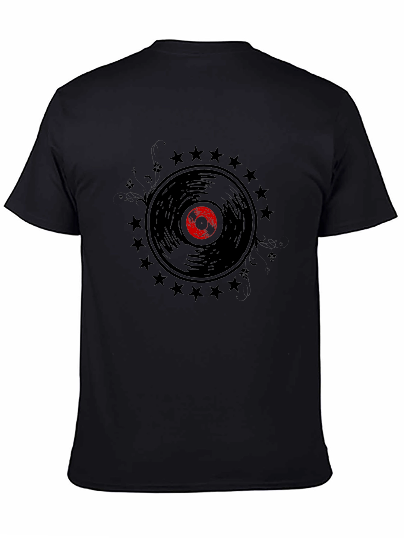 Retro Vinyl Record Starburst Graphic T-Shirt