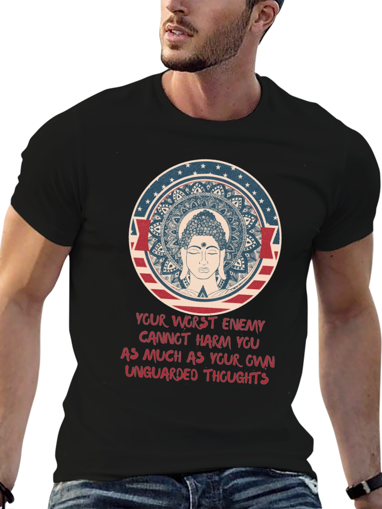 Buddha Mandala Graphic T-Shirt - Spiritual Tee