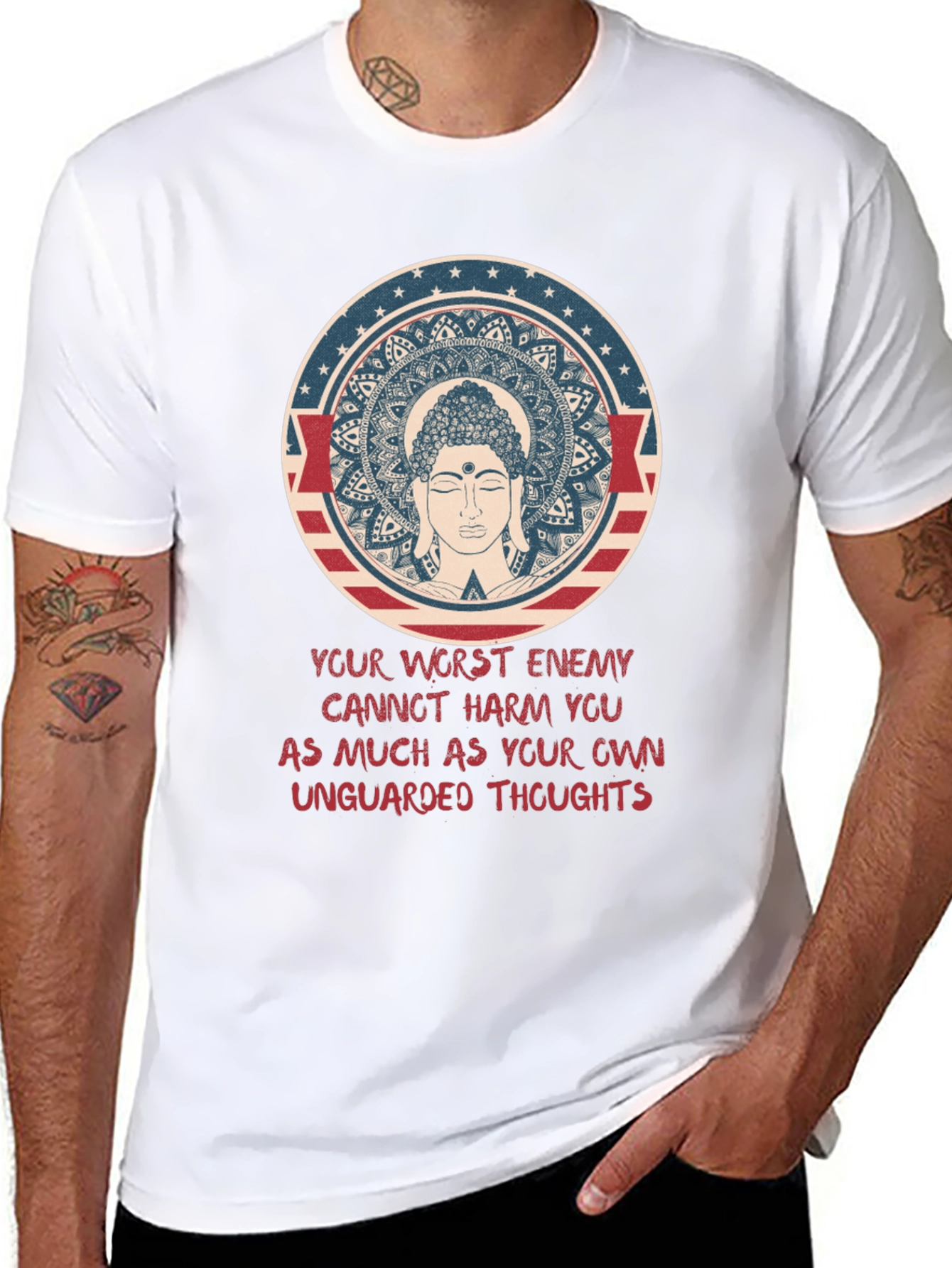 Buddha Mandala Graphic T-Shirt - Spiritual Tee