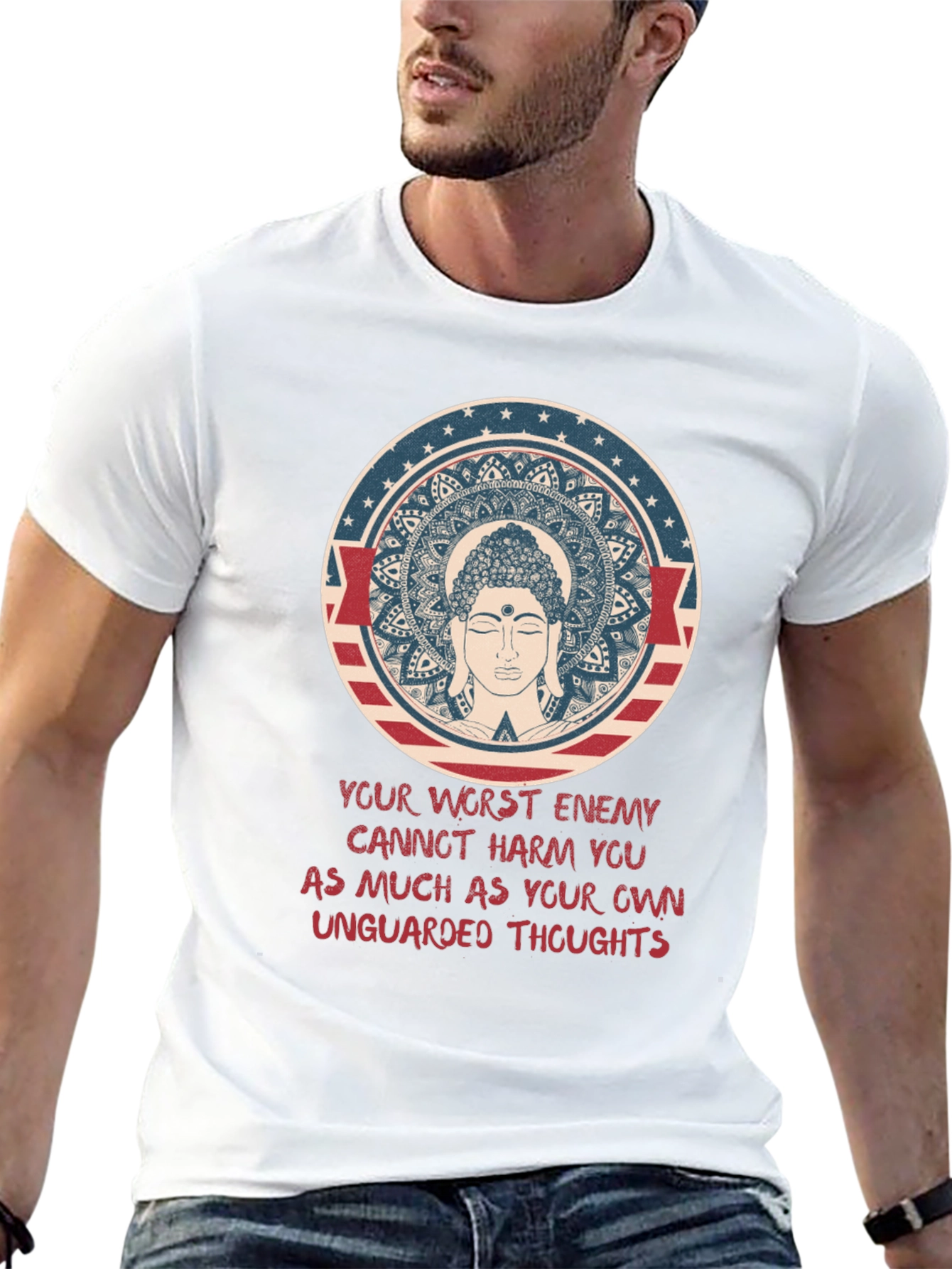 Buddha Mandala Graphic T-Shirt - Spiritual Tee