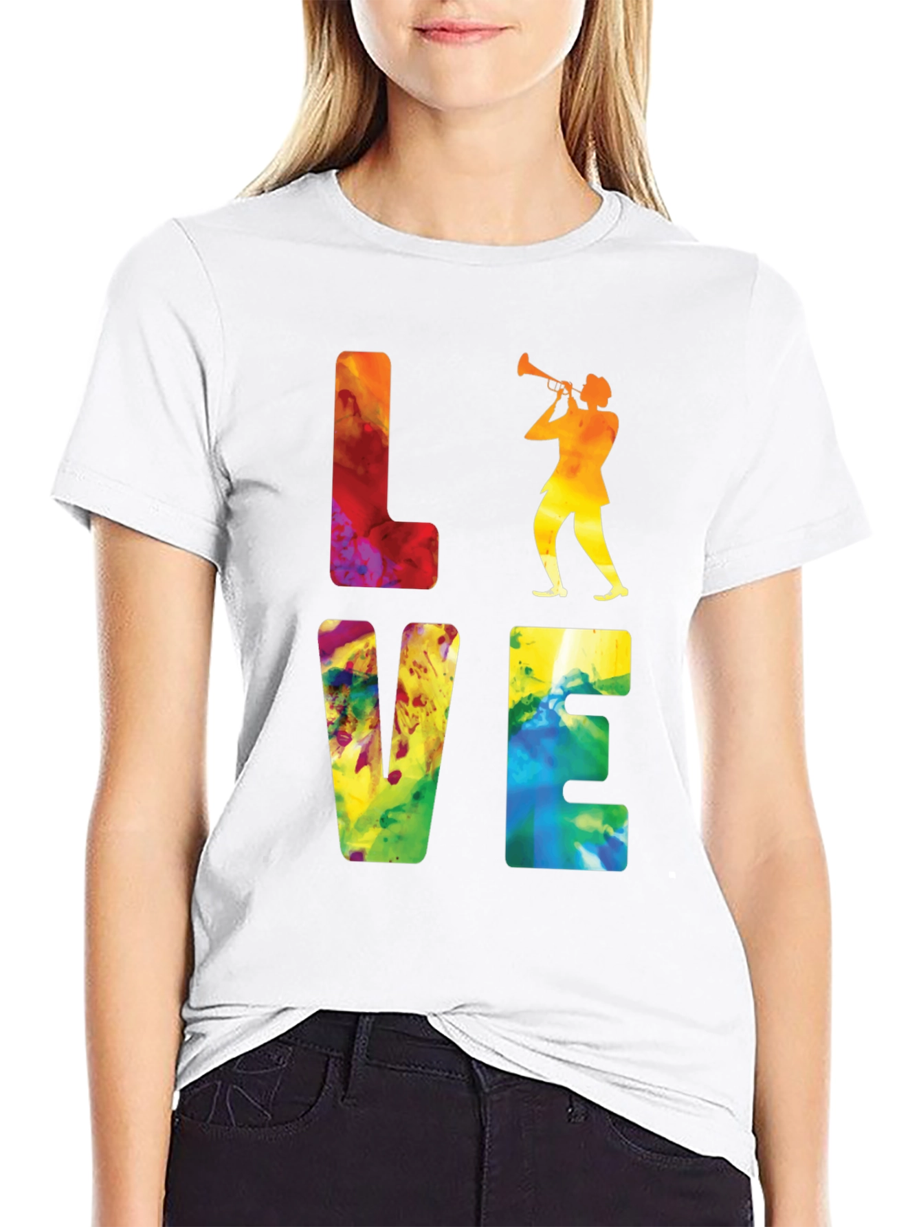 Jazz Player Graphic Tee - Love Music T-Shirt