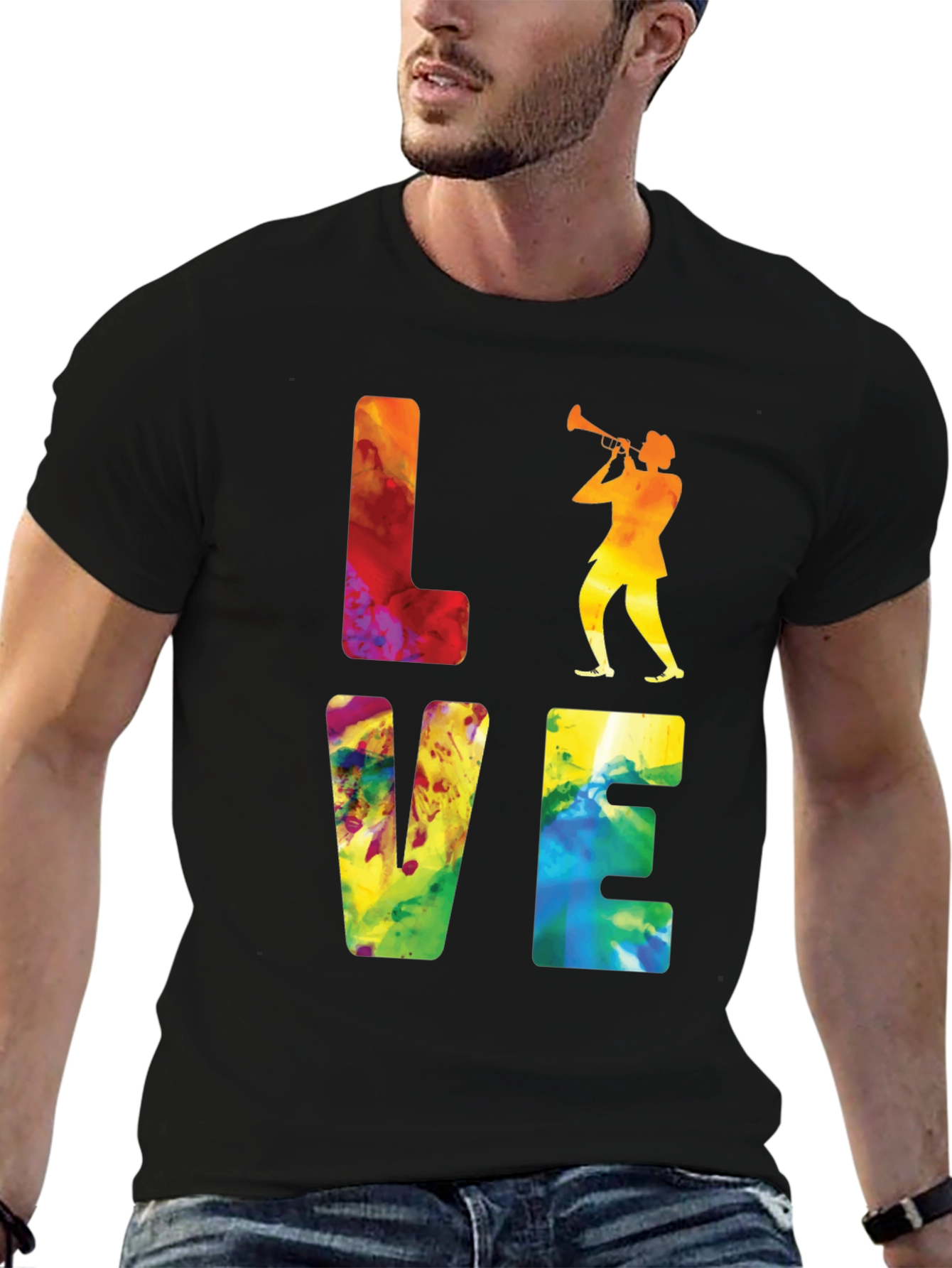 Jazz Player Graphic Tee - Love Music T-Shirt