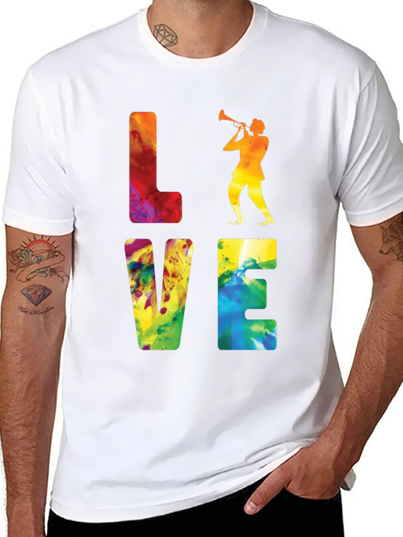 Jazz Player Graphic Tee - Love Music T-Shirt