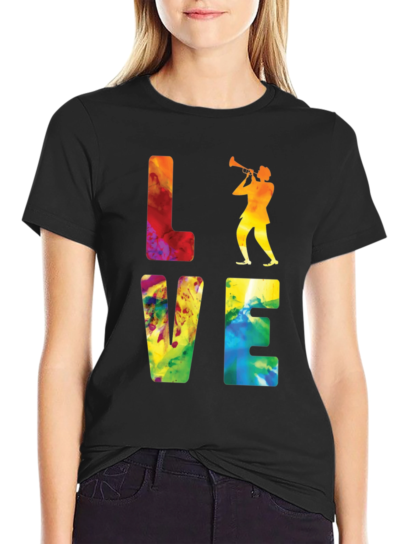 Jazz Player Graphic Tee - Love Music T-Shirt
