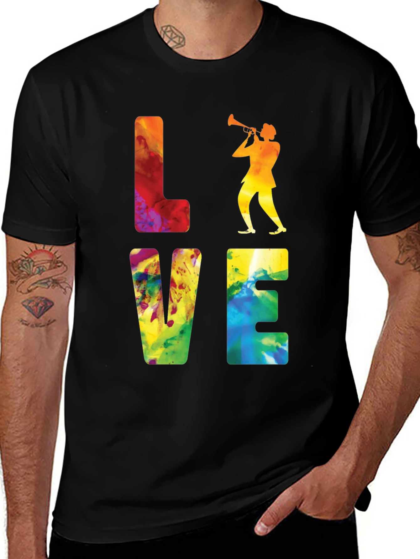 Jazz Player Graphic Tee - Love Music T-Shirt