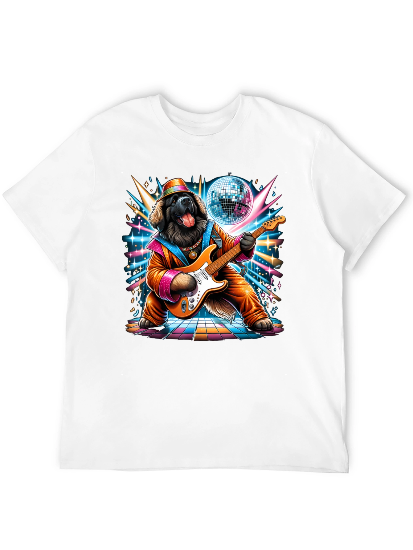 Dog Disco Guitarist Graphic Tee