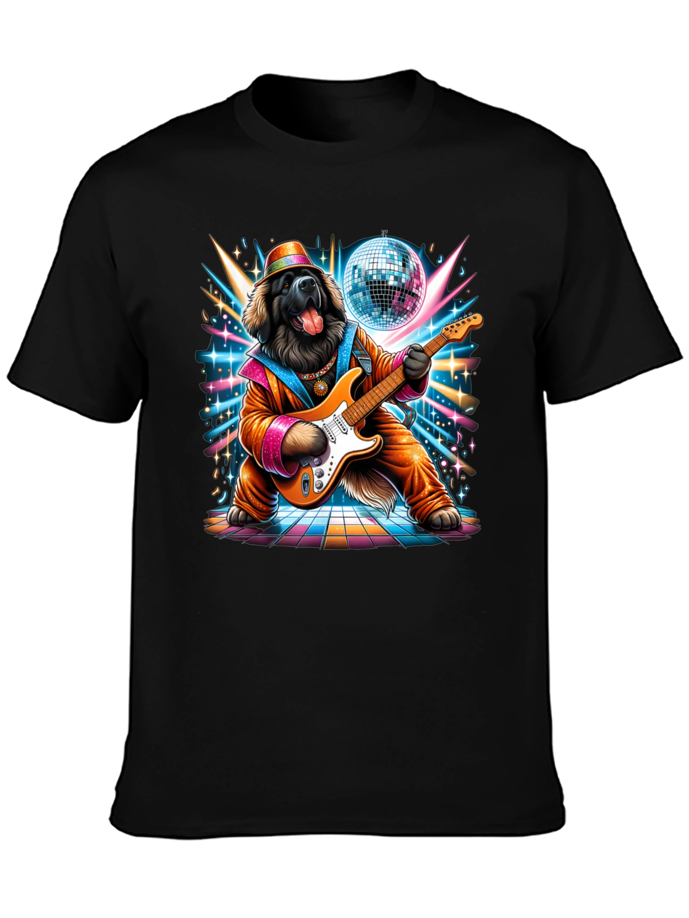 Dog Disco Guitarist Graphic Tee