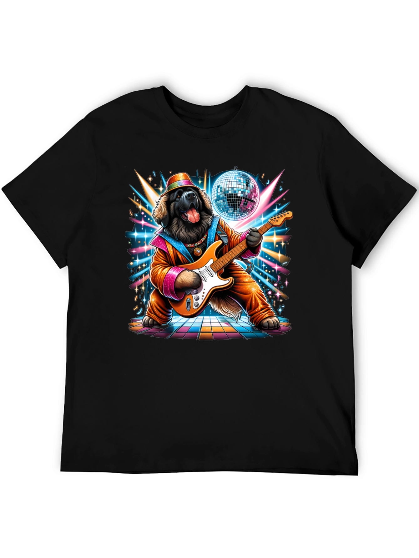 Dog Disco Guitarist Graphic Tee