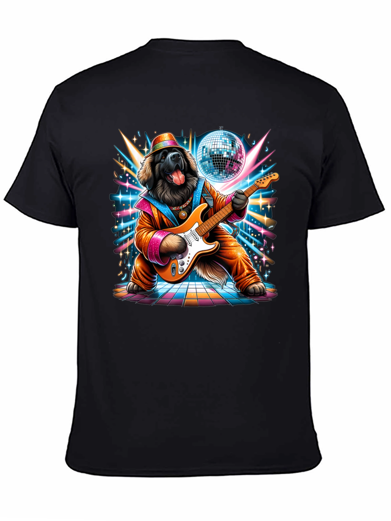 Dog Disco Guitarist Graphic Tee