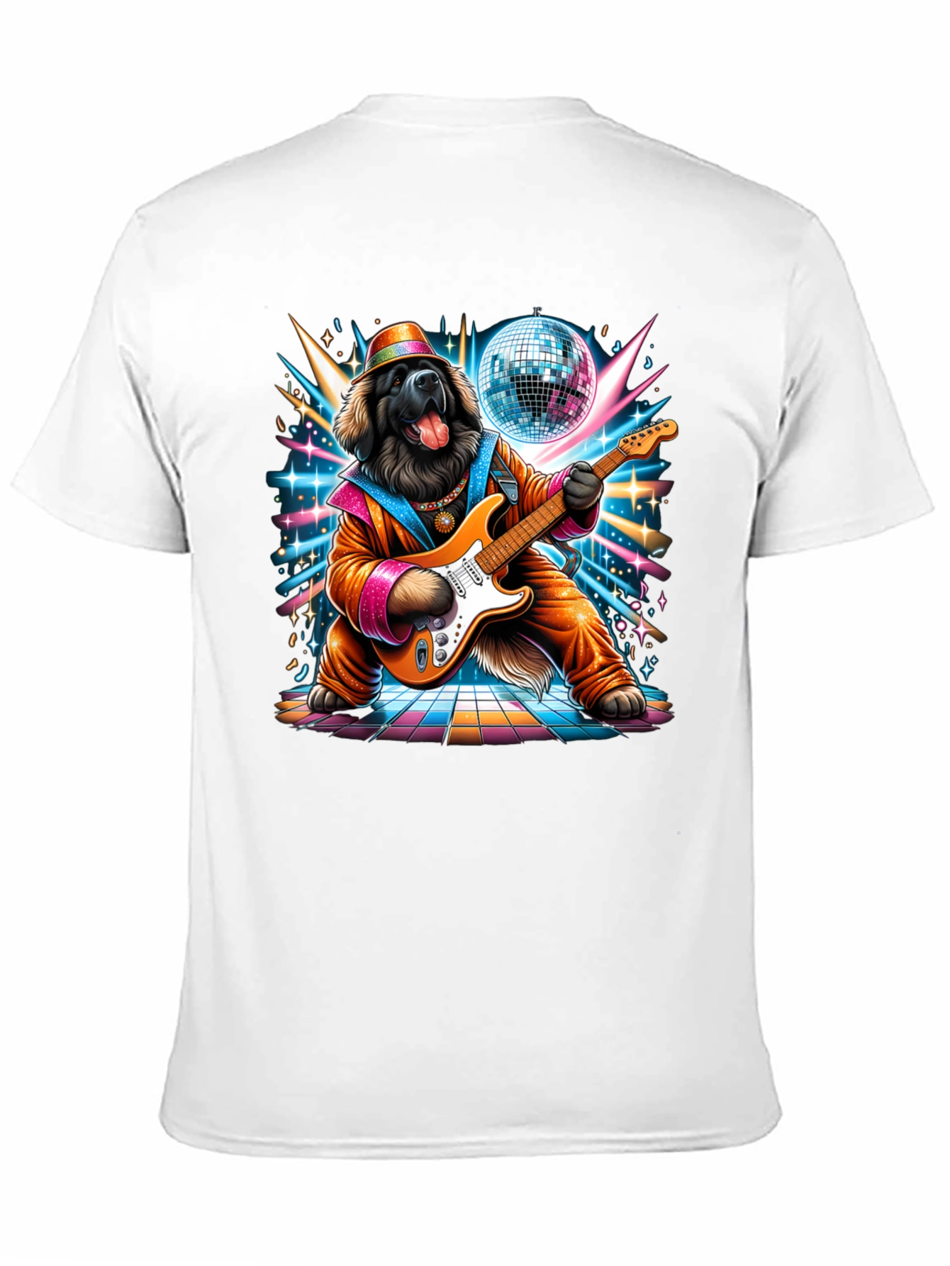 Dog Disco Guitarist Graphic Tee