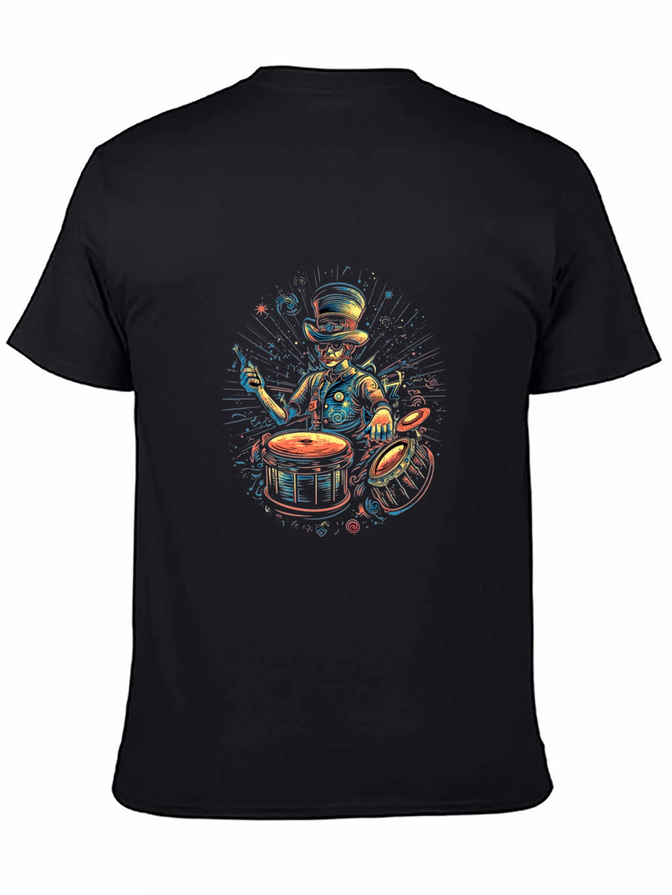 Drummer Skeleton Graphic Tee - Unique Style