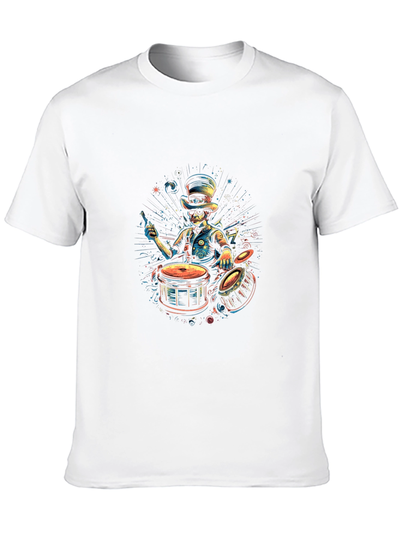 Drummer Skeleton Graphic Tee - Unique Style