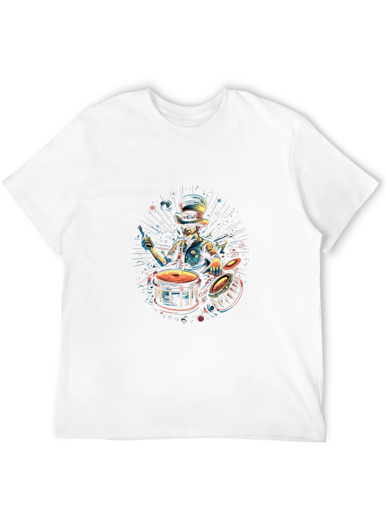 Drummer Skeleton Graphic Tee - Unique Style