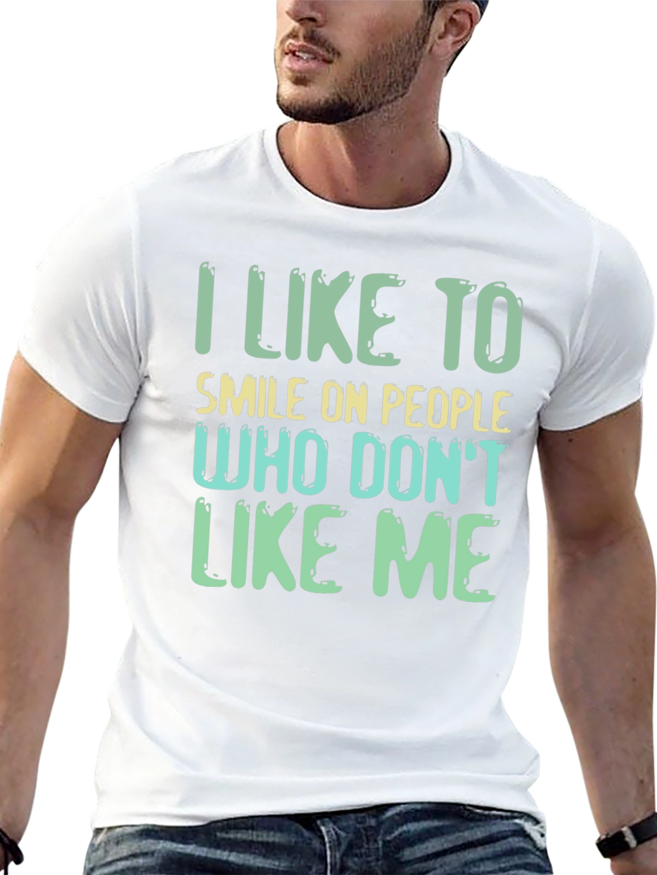 Humorous Graphic Tee: I Like To Smile