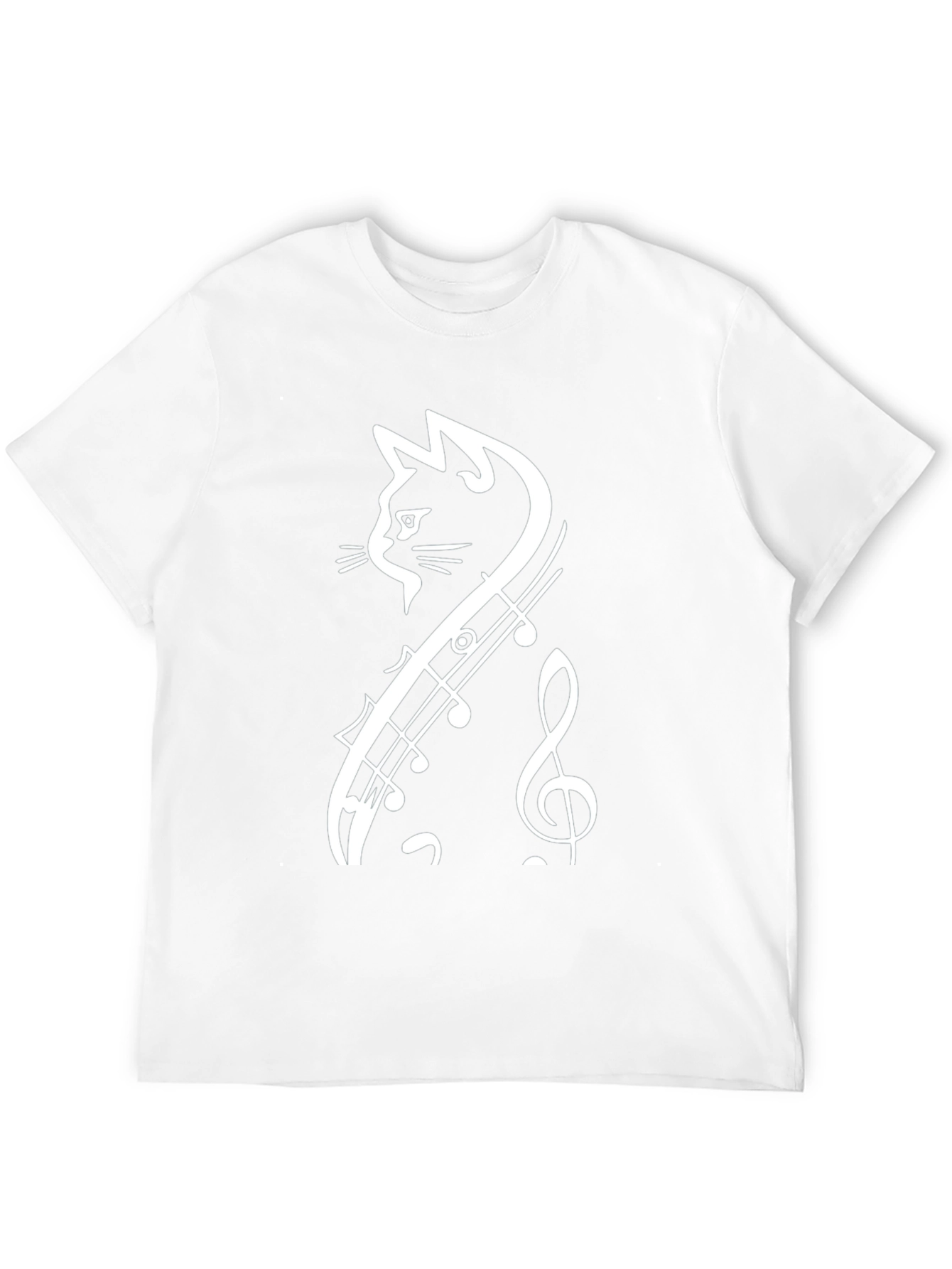 Music Cat T-Shirt - Unique Treble Clef Design